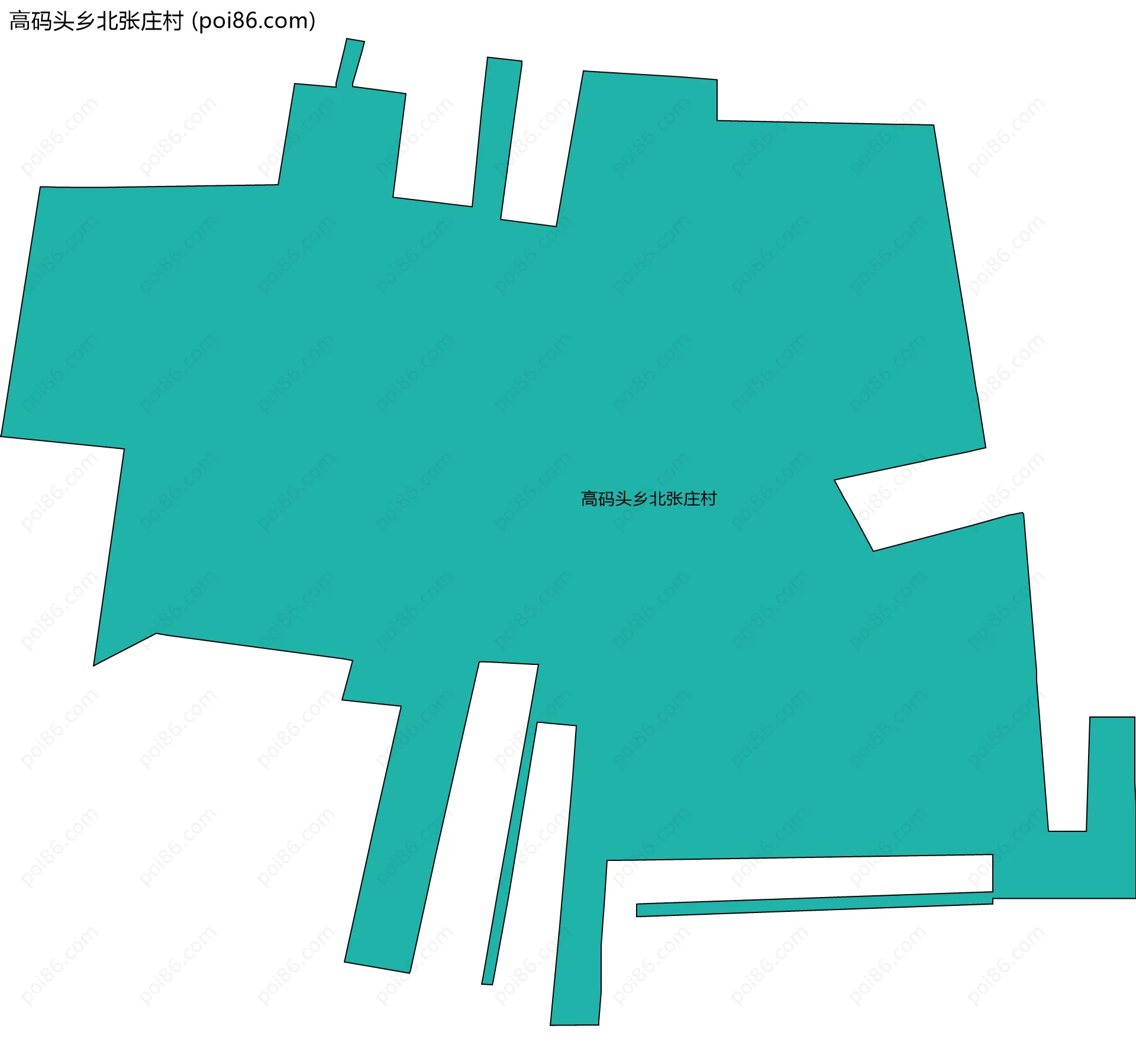 高码头乡北张庄村边界地图