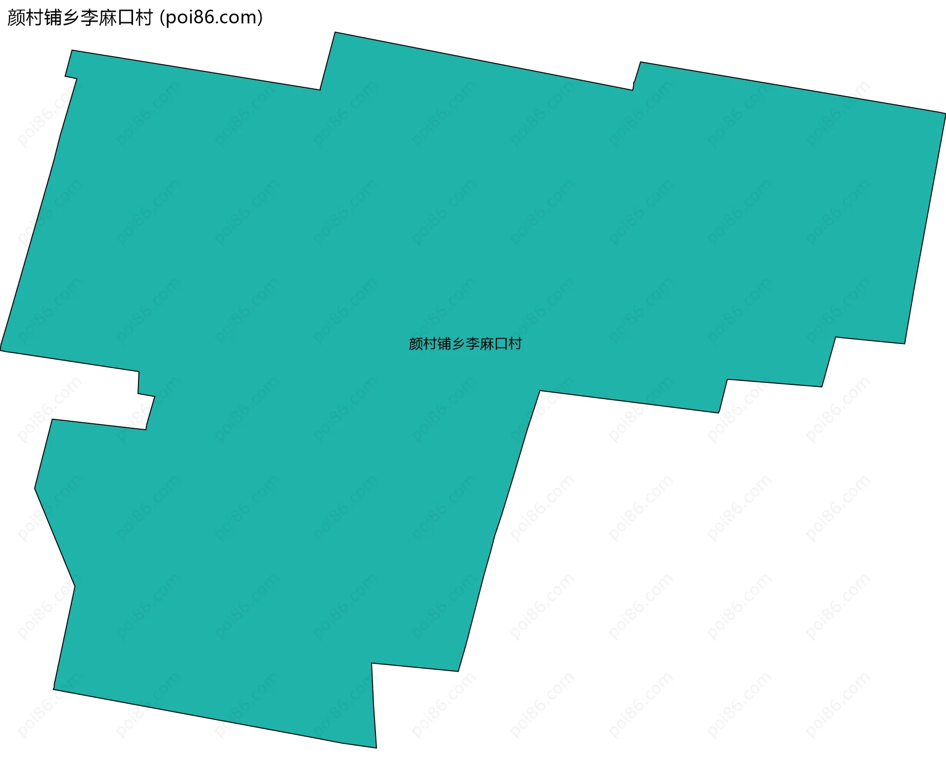 颜村铺乡李麻口村边界地图