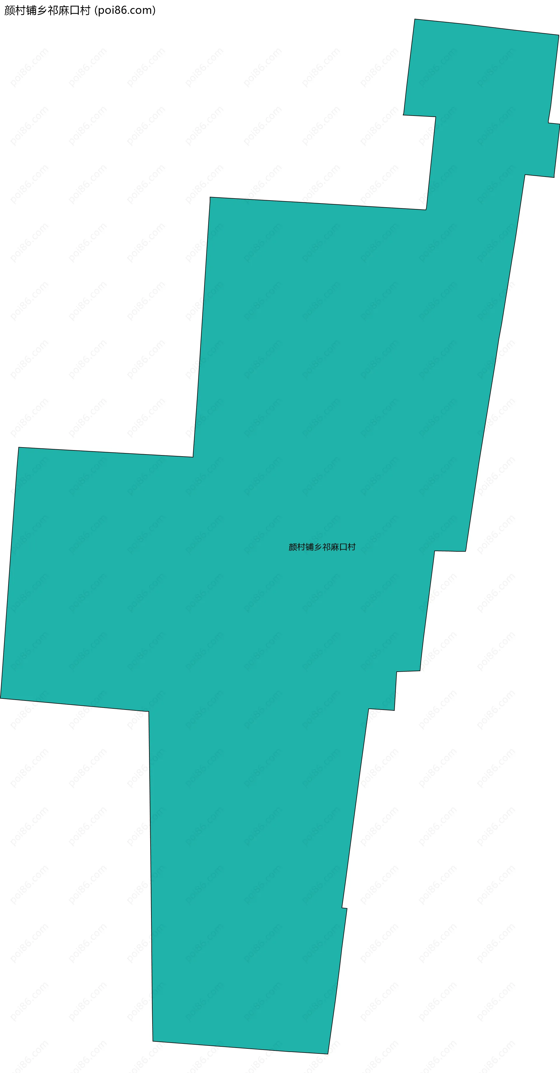 颜村铺乡祁麻口村边界地图