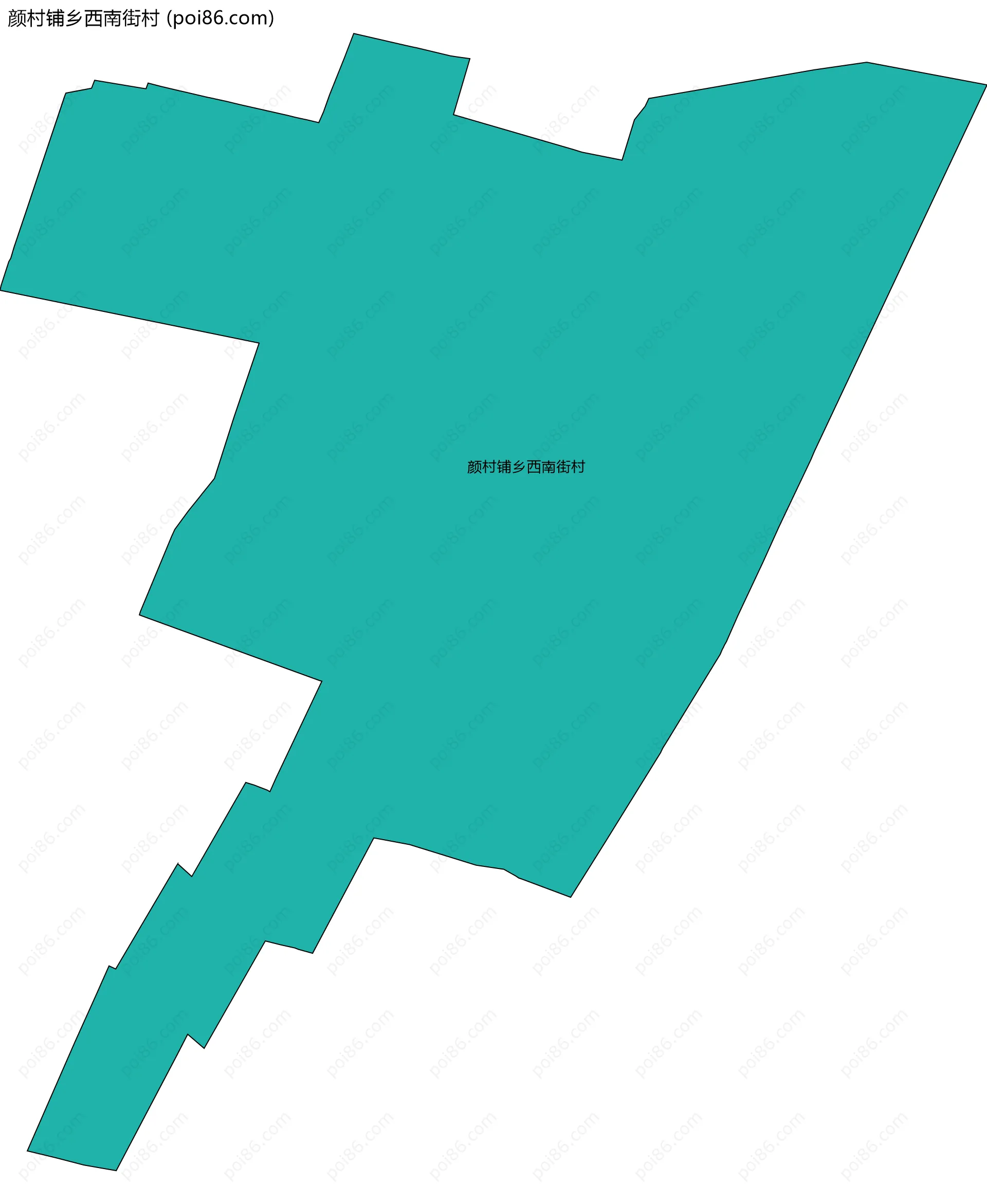 颜村铺乡西南街村边界地图