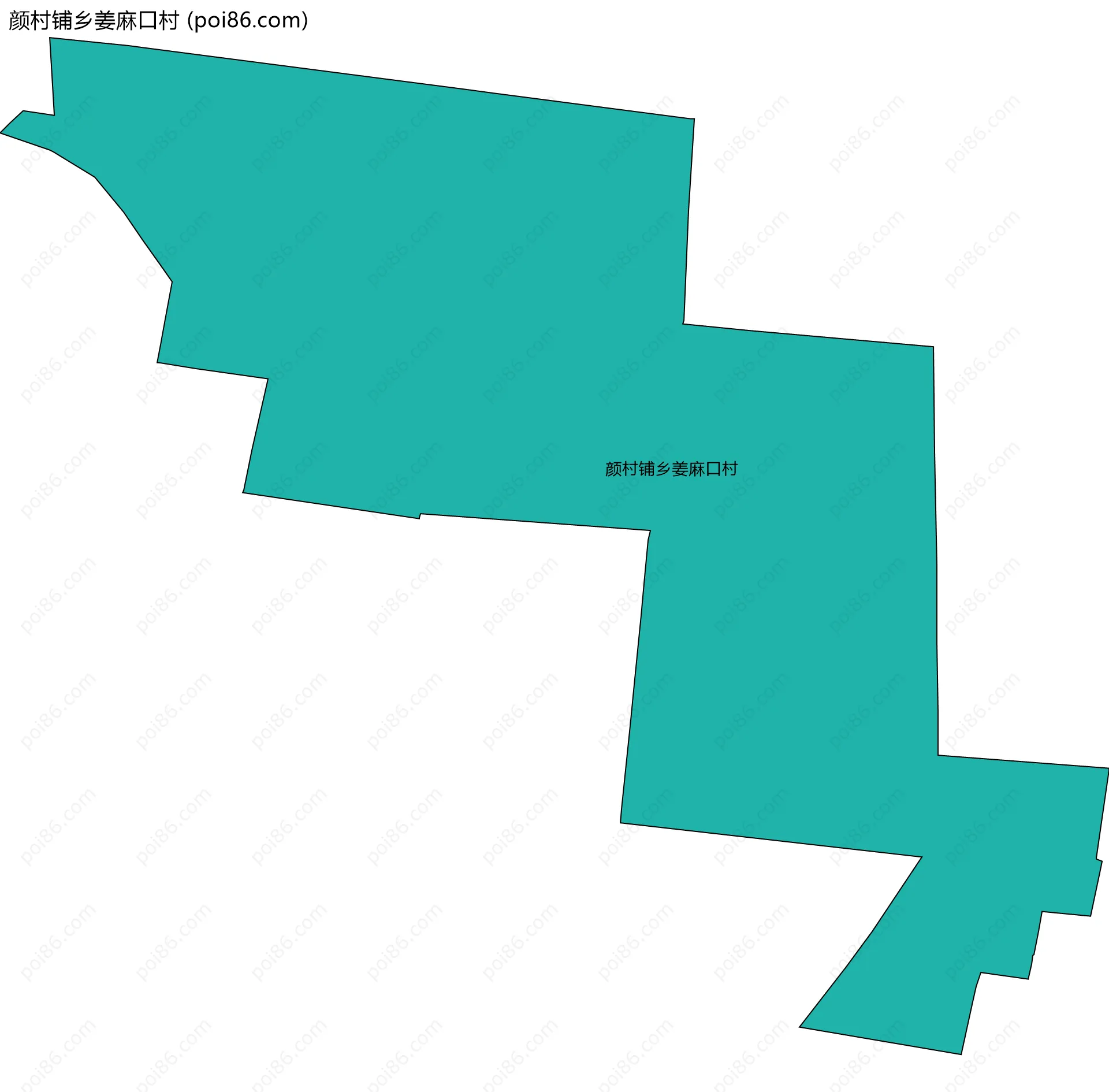 颜村铺乡姜麻口村边界地图