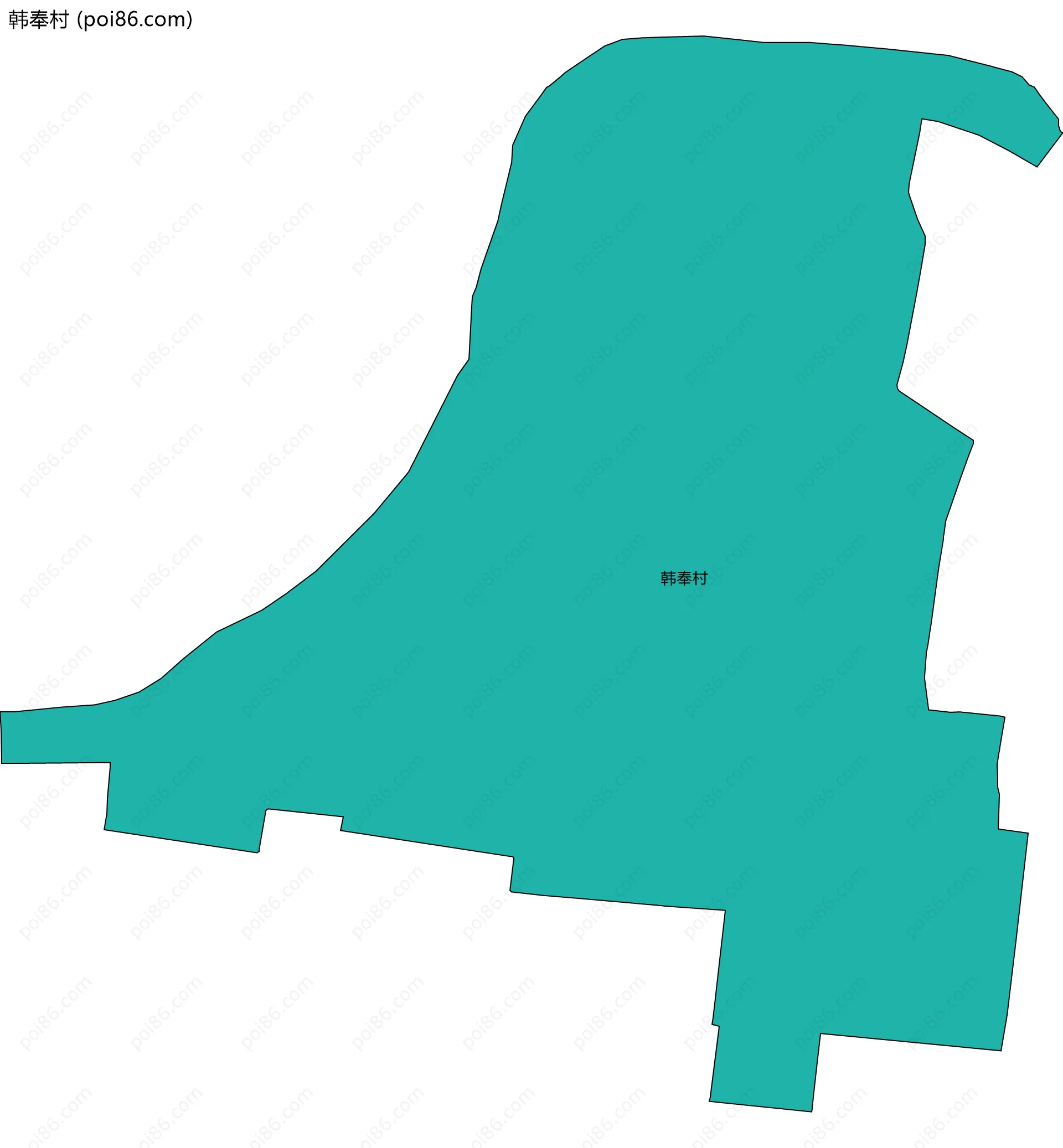 韩奉村边界地图