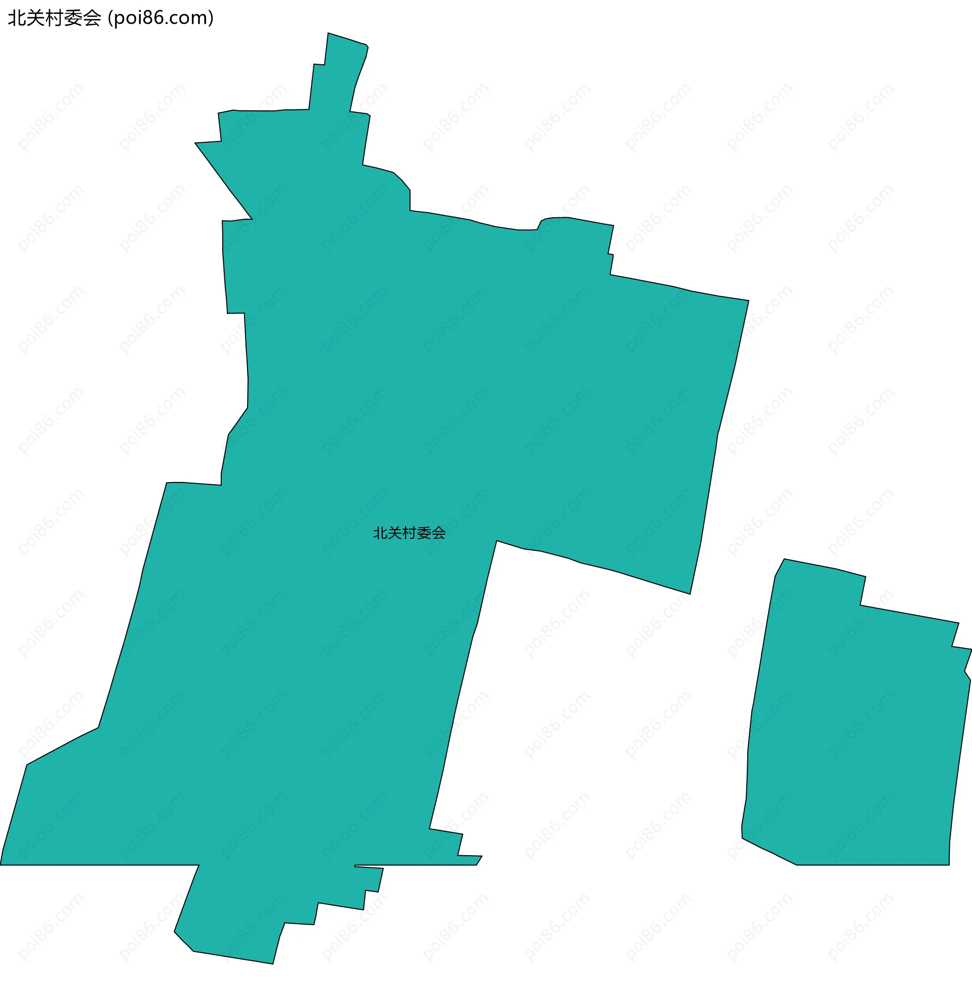 北关村委会边界地图