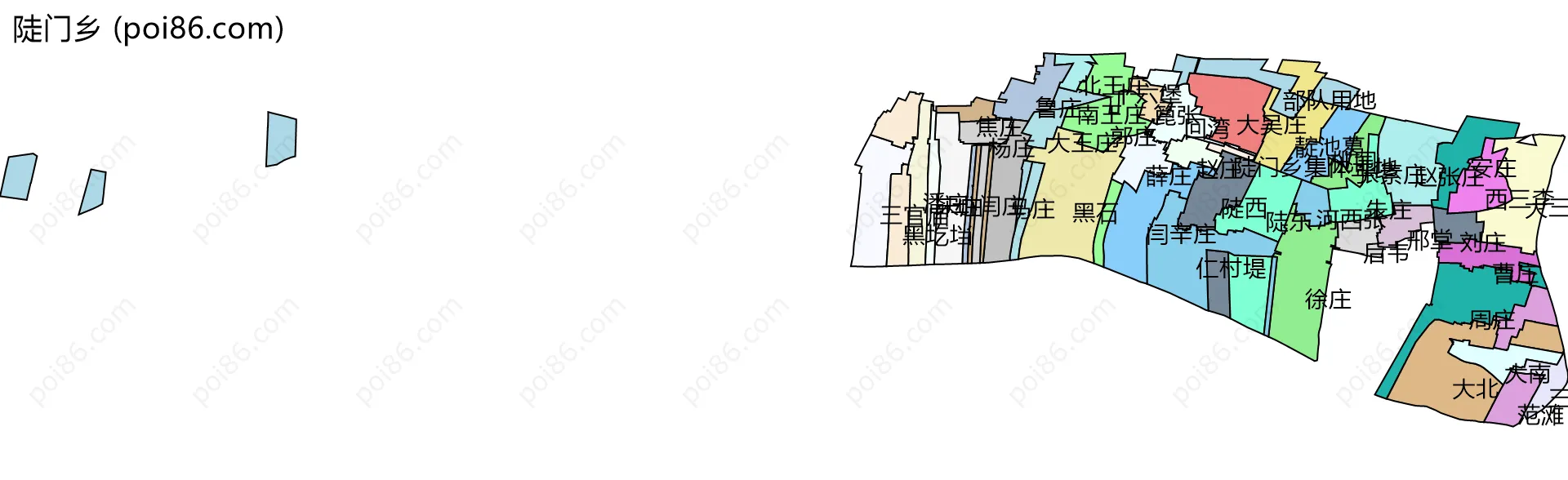 陡门乡边界地图(五级行政区划)