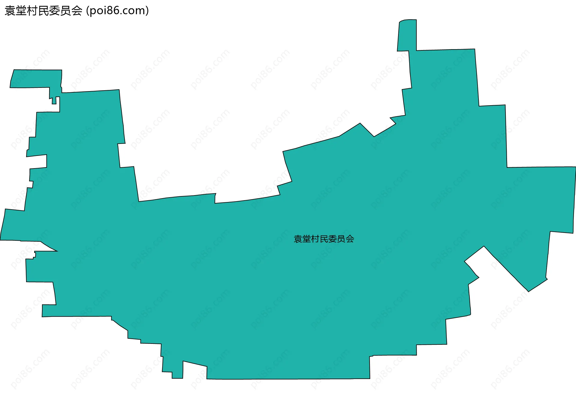 袁堂村民委员会边界地图