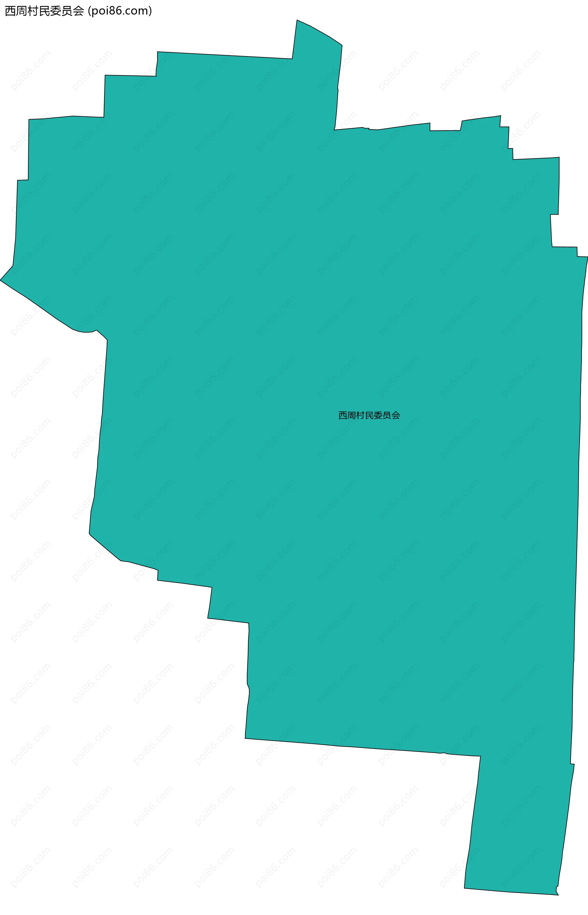 西周村民委员会边界地图