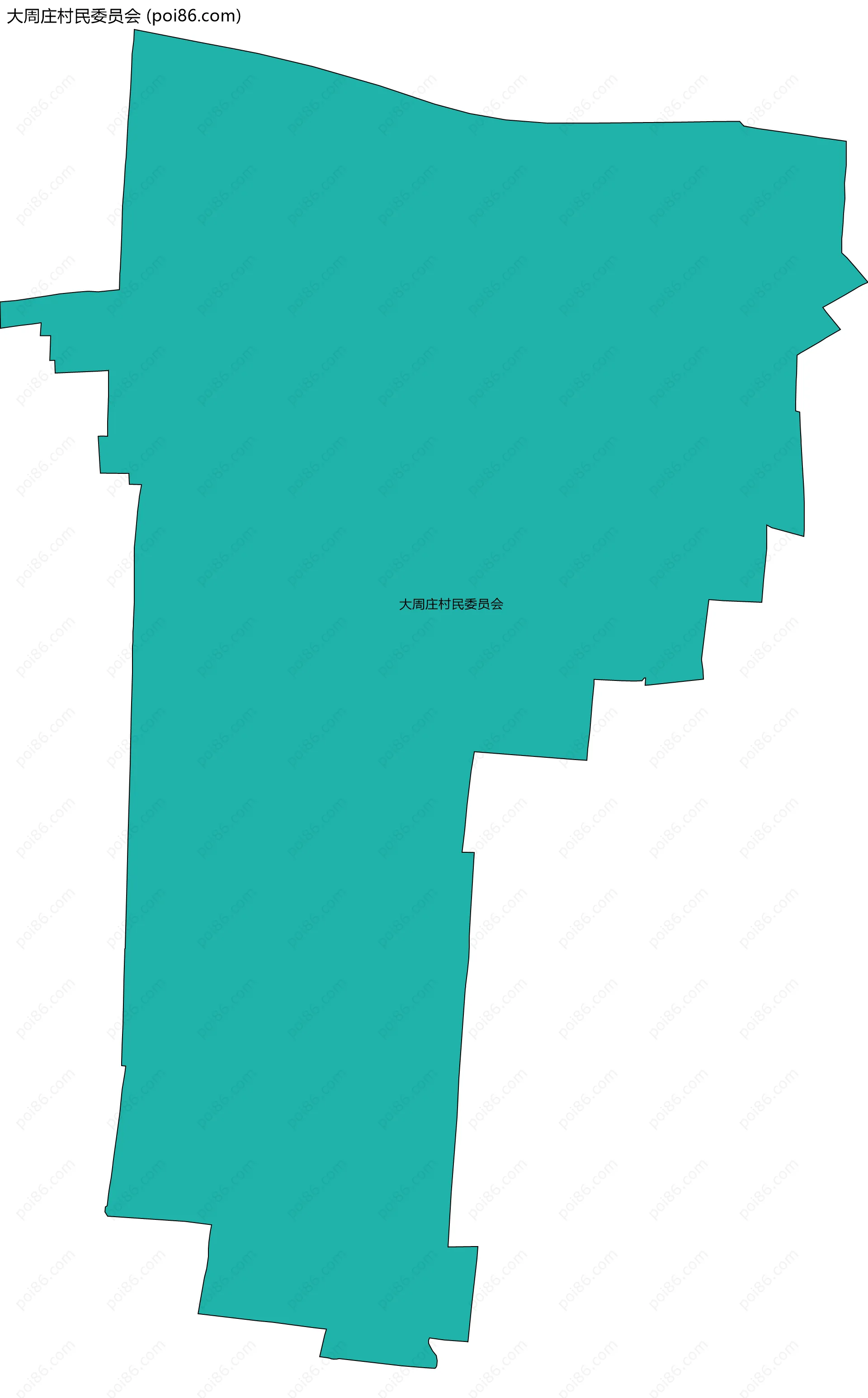 大周庄村民委员会边界地图