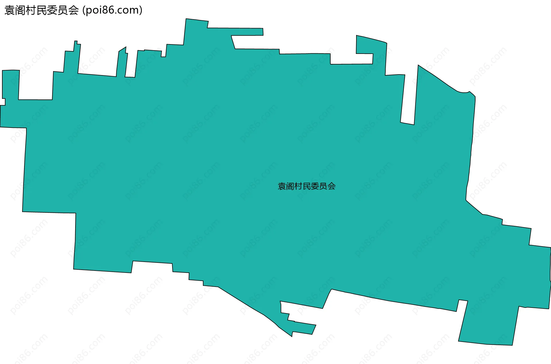 袁阁村民委员会边界地图
