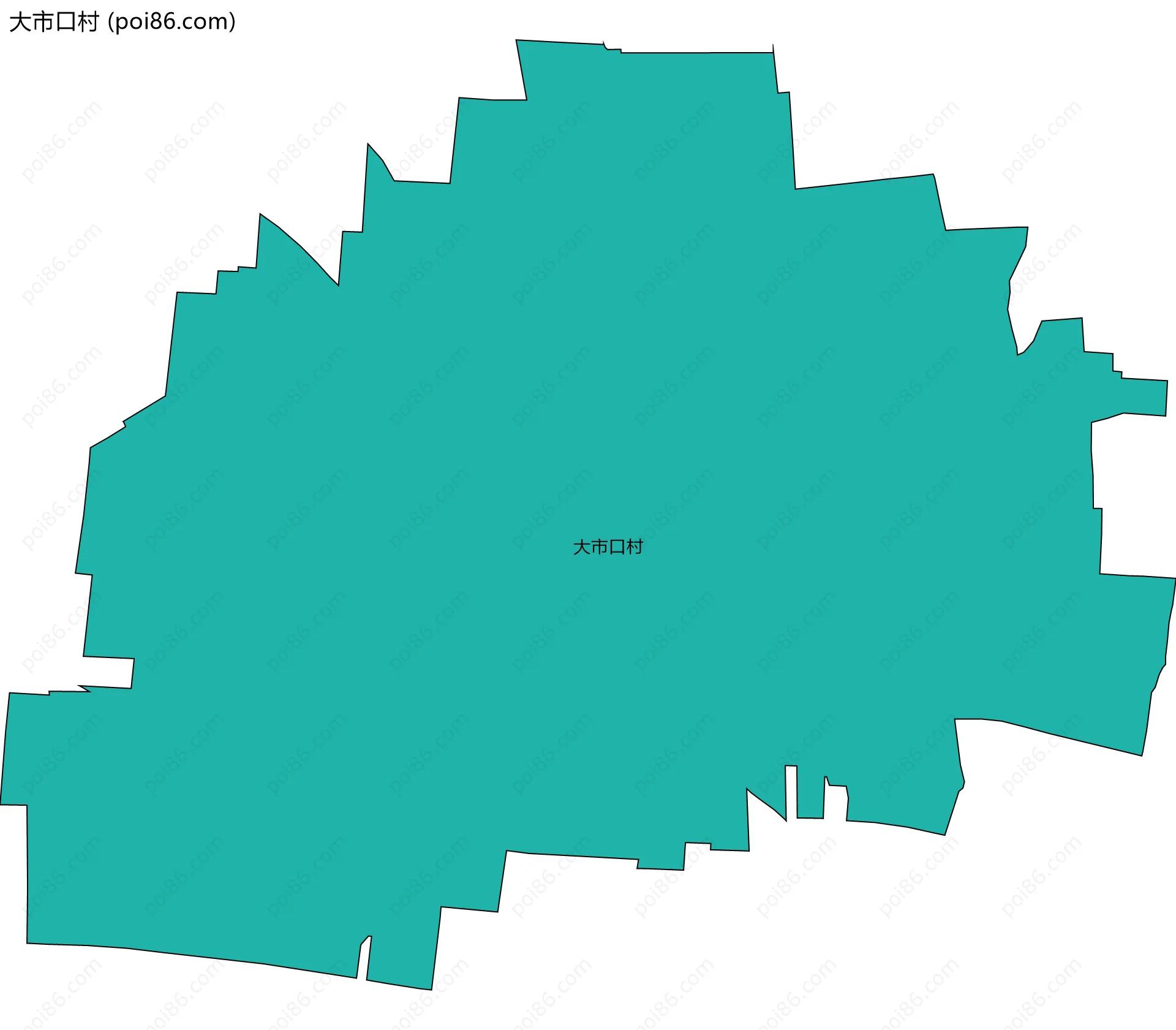 大市口村边界地图