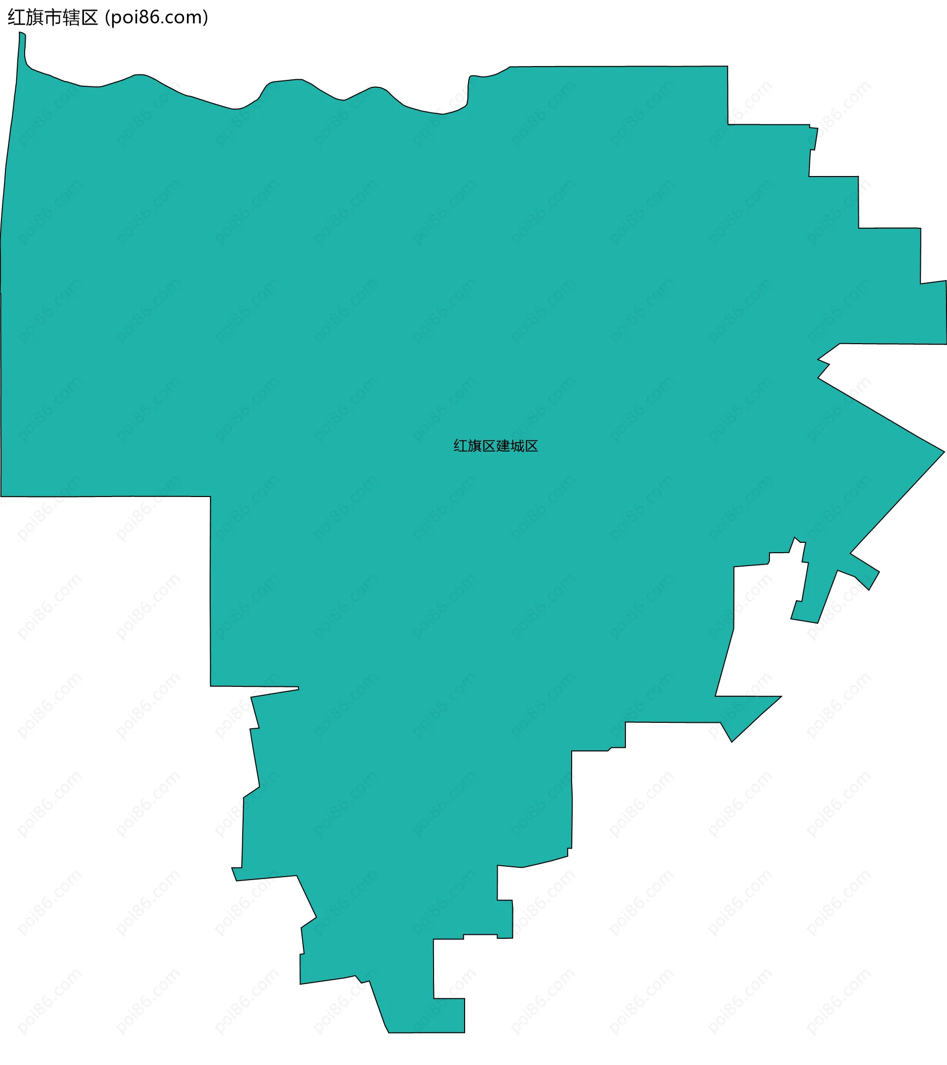 红旗市辖区边界地图(五级行政区划)