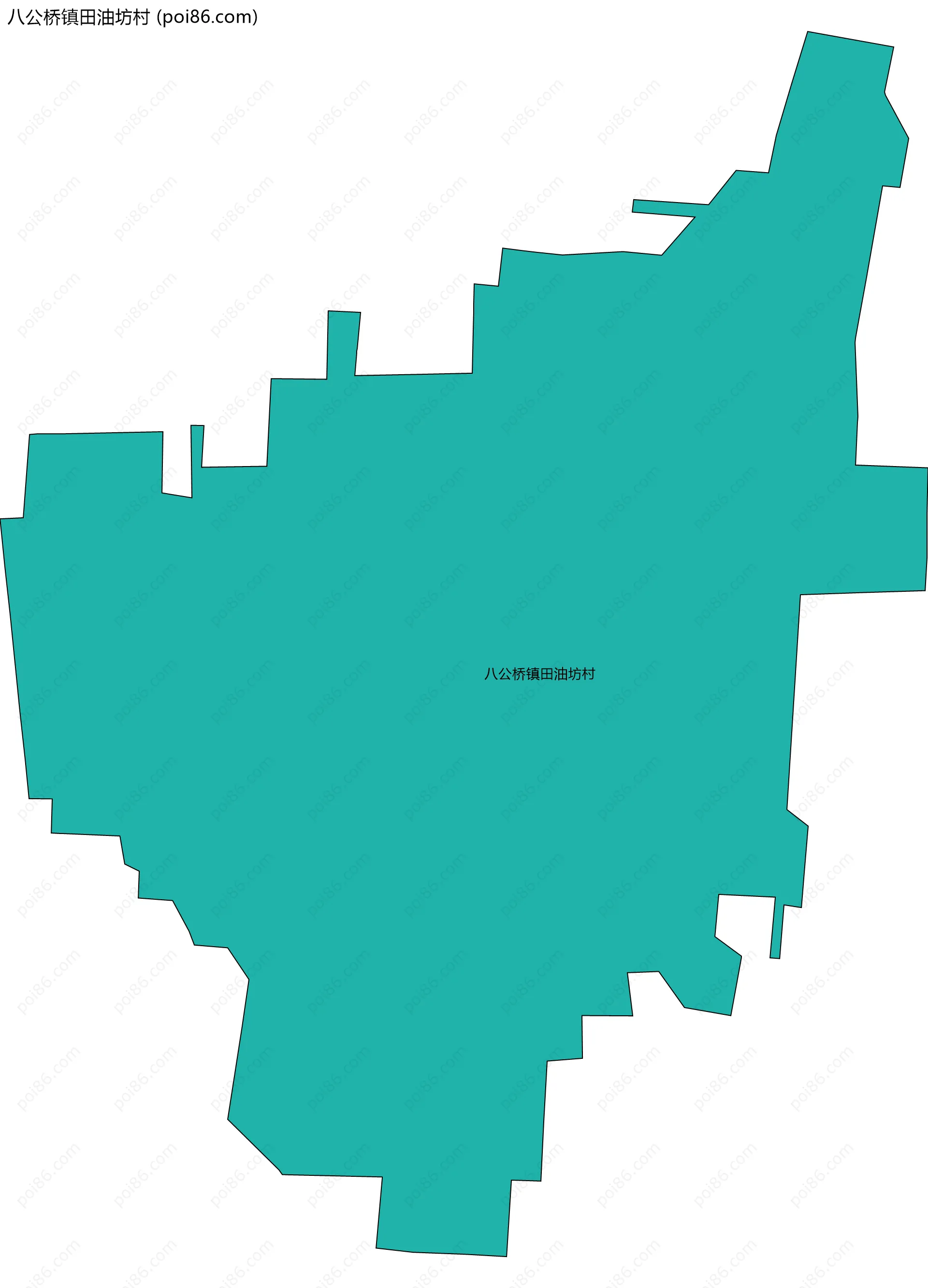 八公桥镇田油坊村边界地图