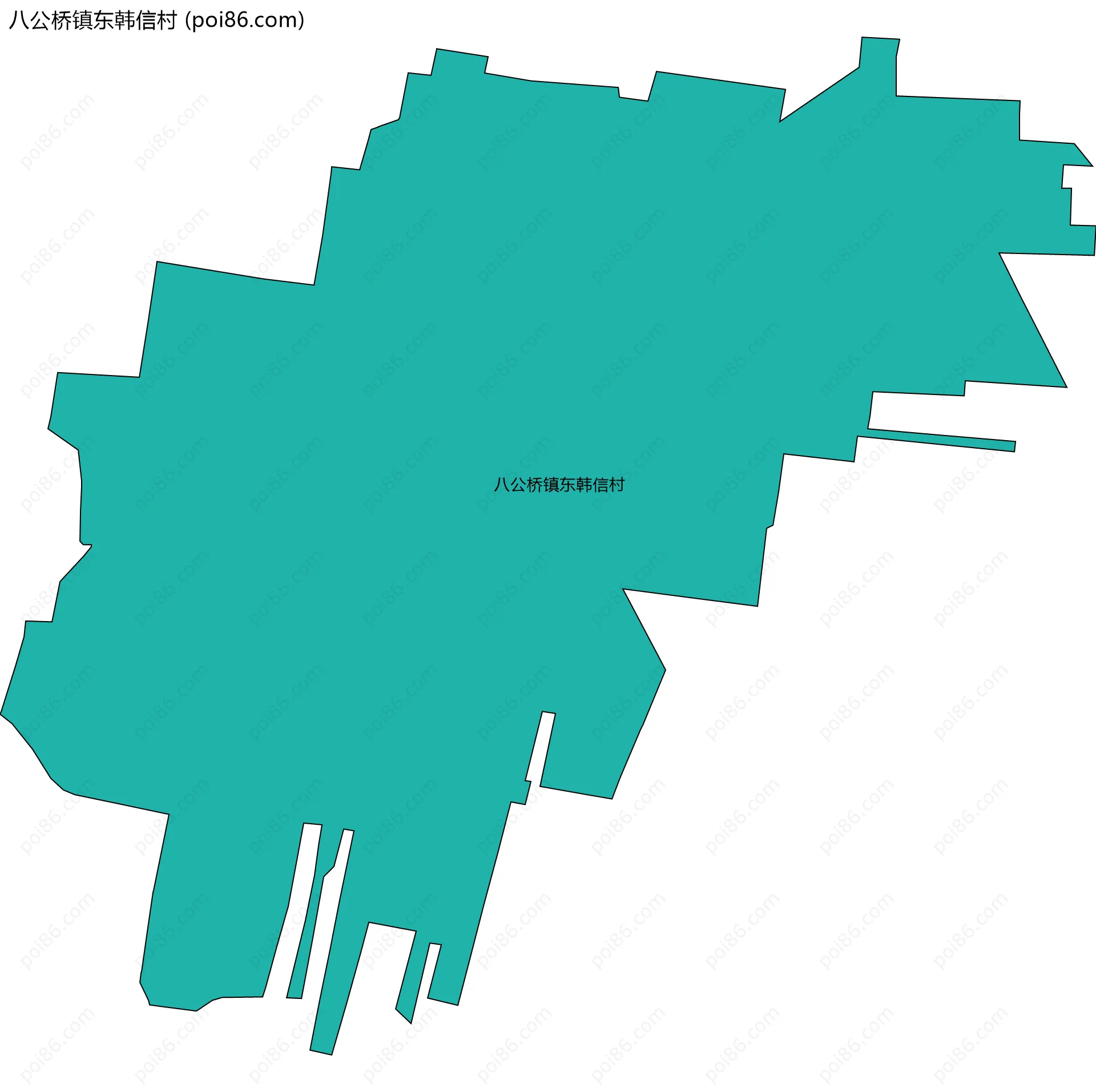 八公桥镇东韩信村边界地图