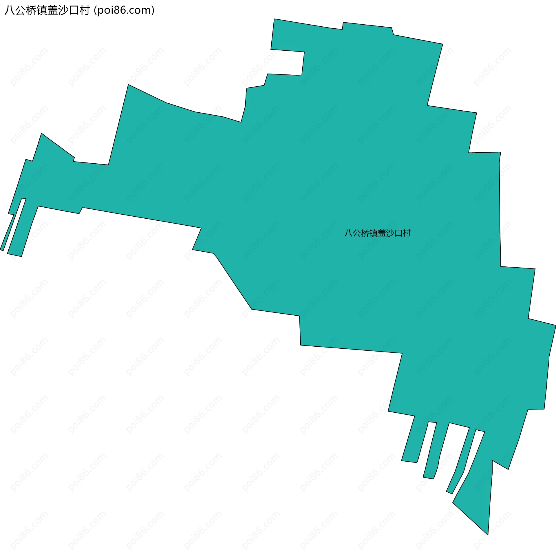 八公桥镇盖沙口村边界地图