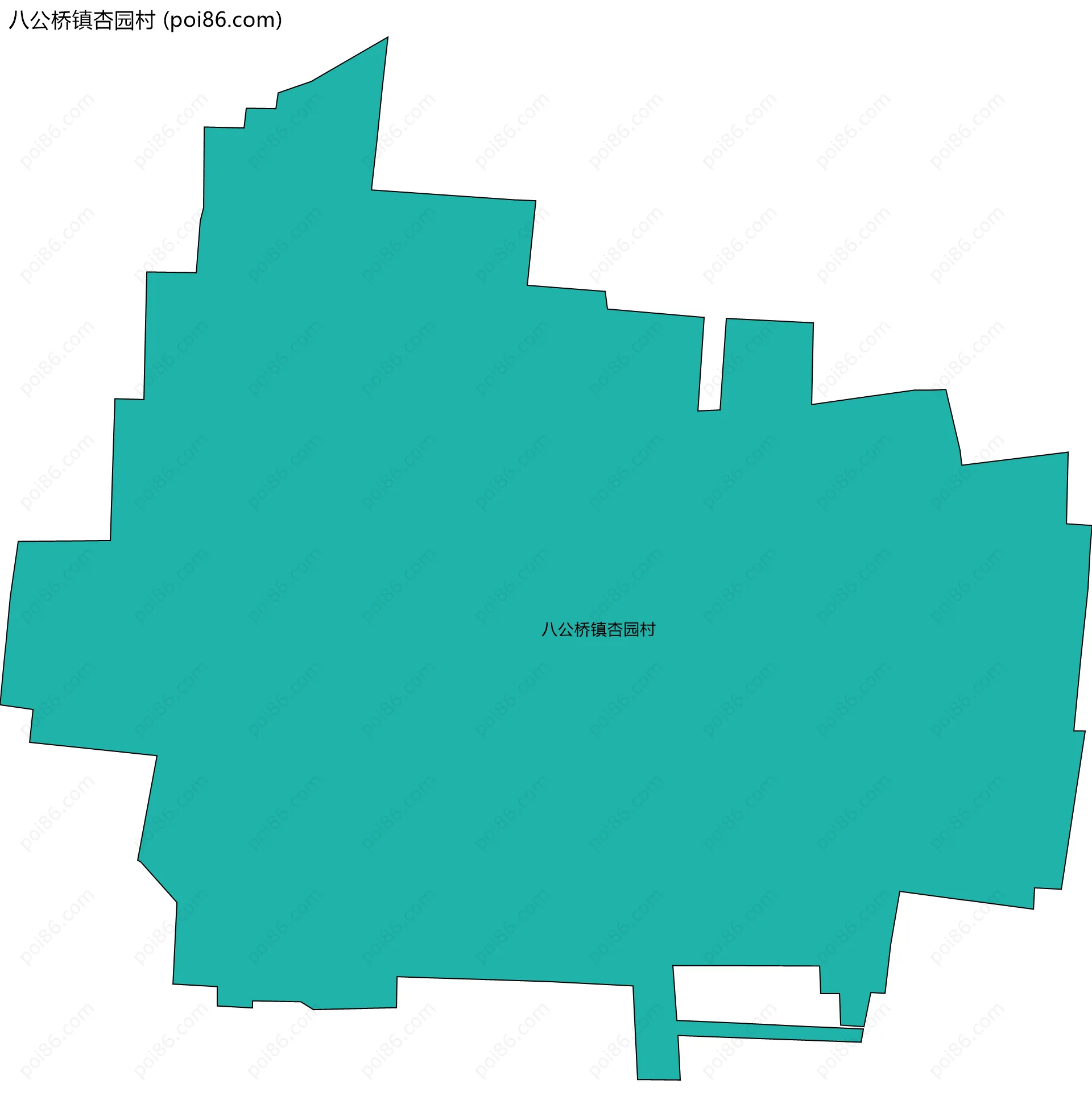 八公桥镇杏园村边界地图