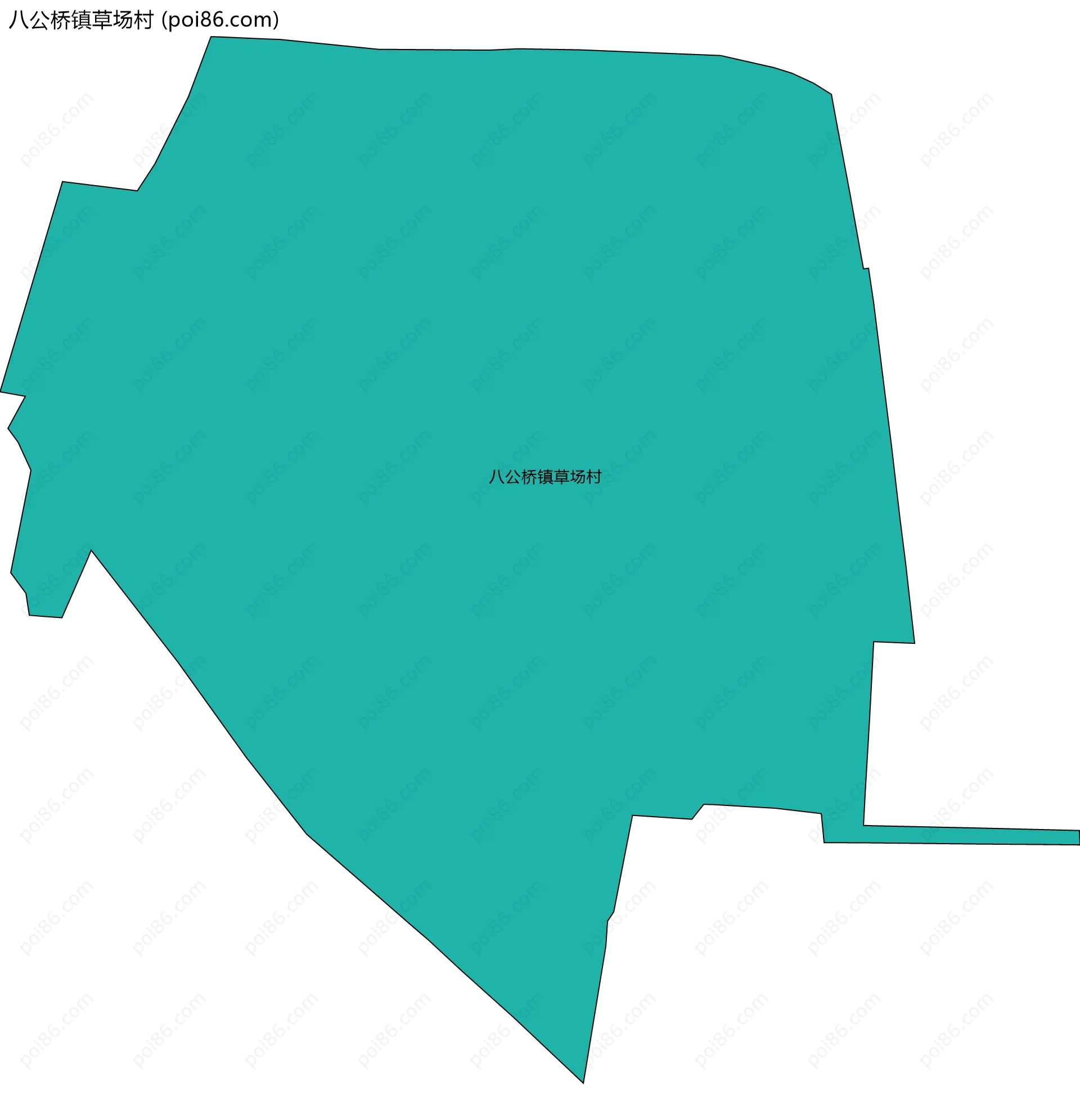 八公桥镇草场村边界地图