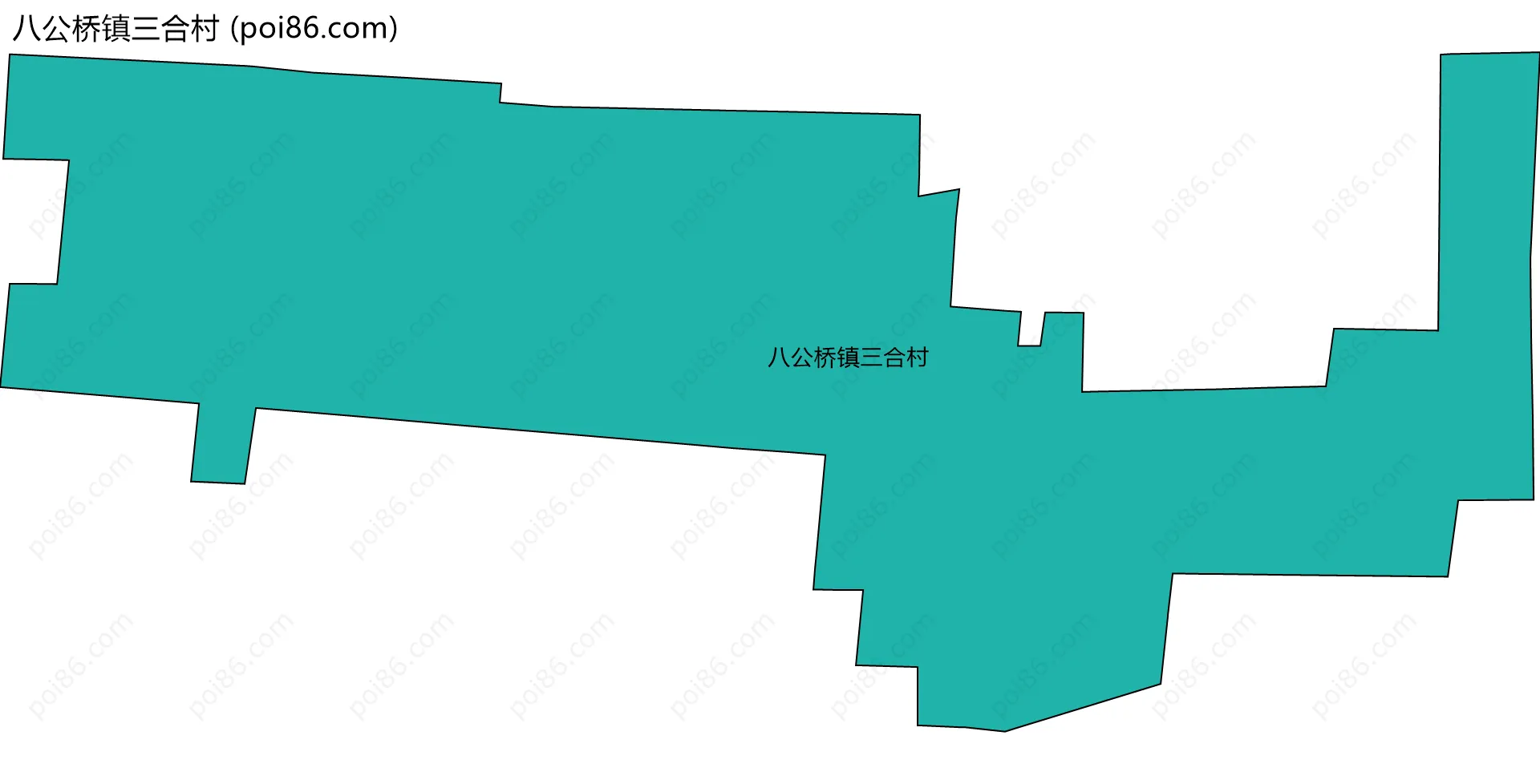 八公桥镇三合村边界地图