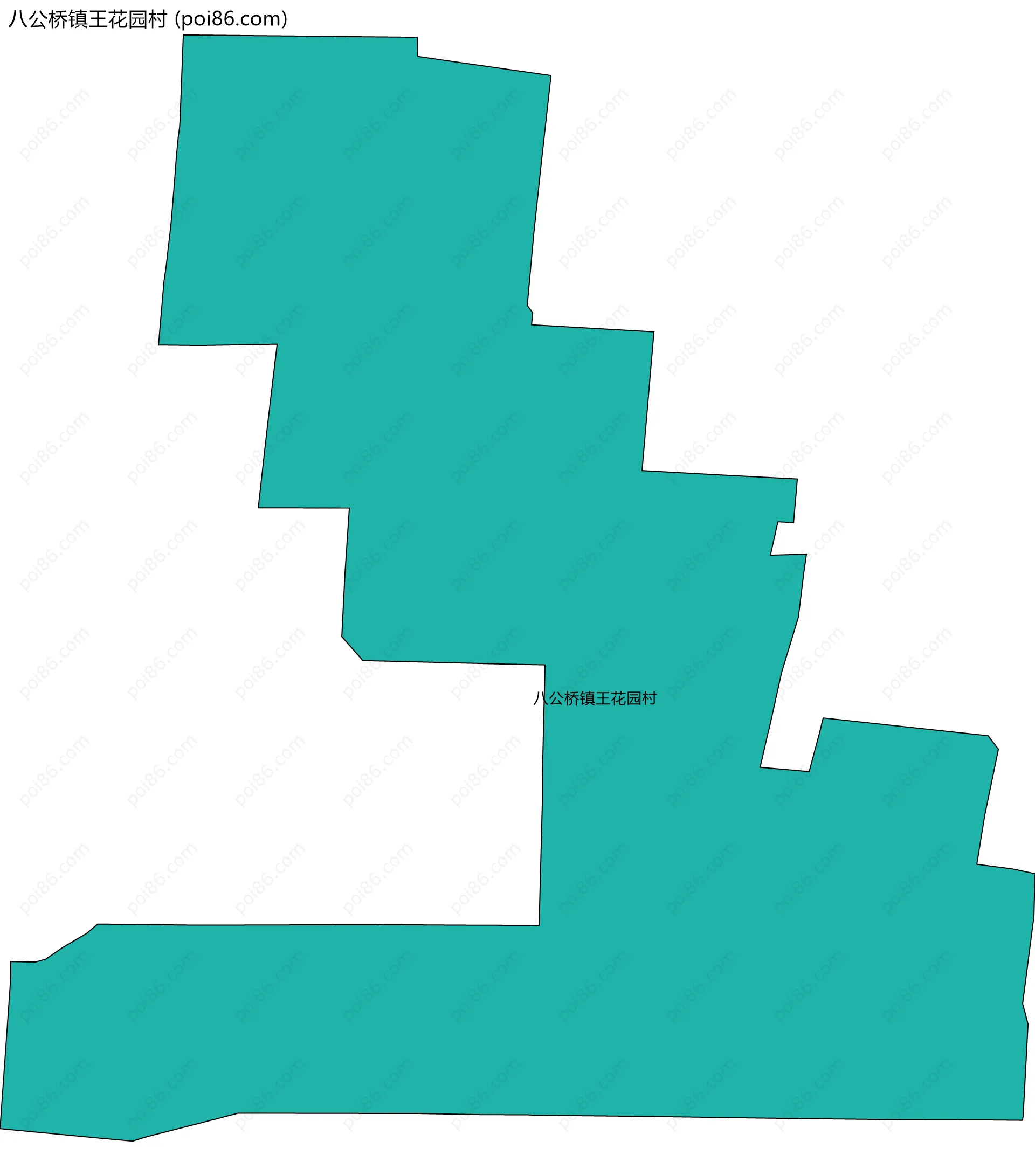 八公桥镇王花园村边界地图
