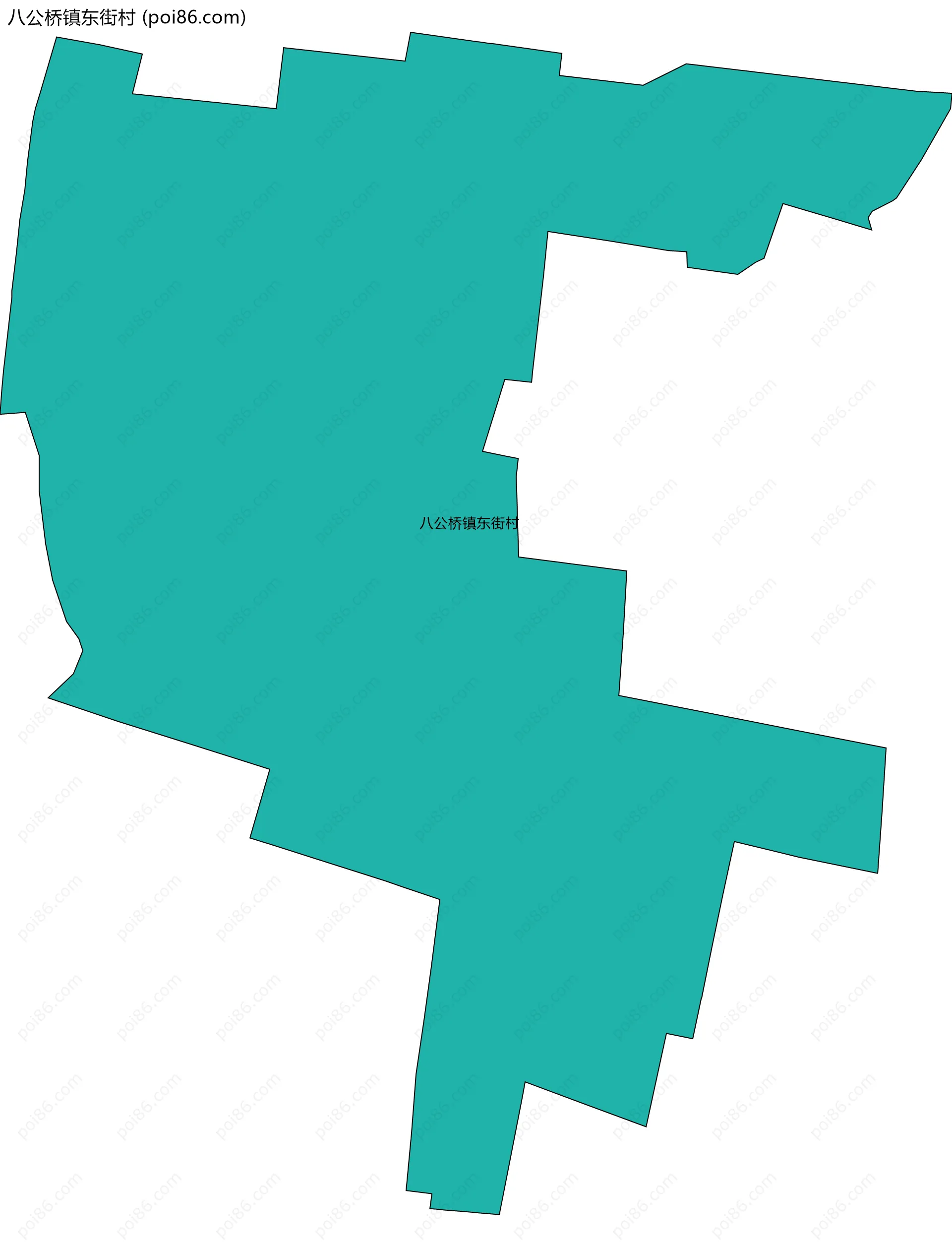 八公桥镇东街村边界地图