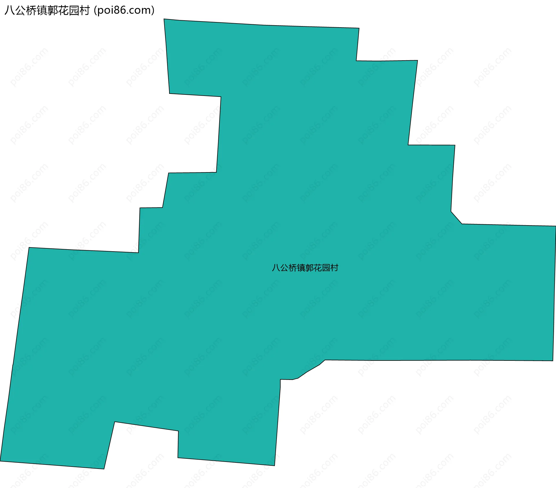 八公桥镇郭花园村边界地图