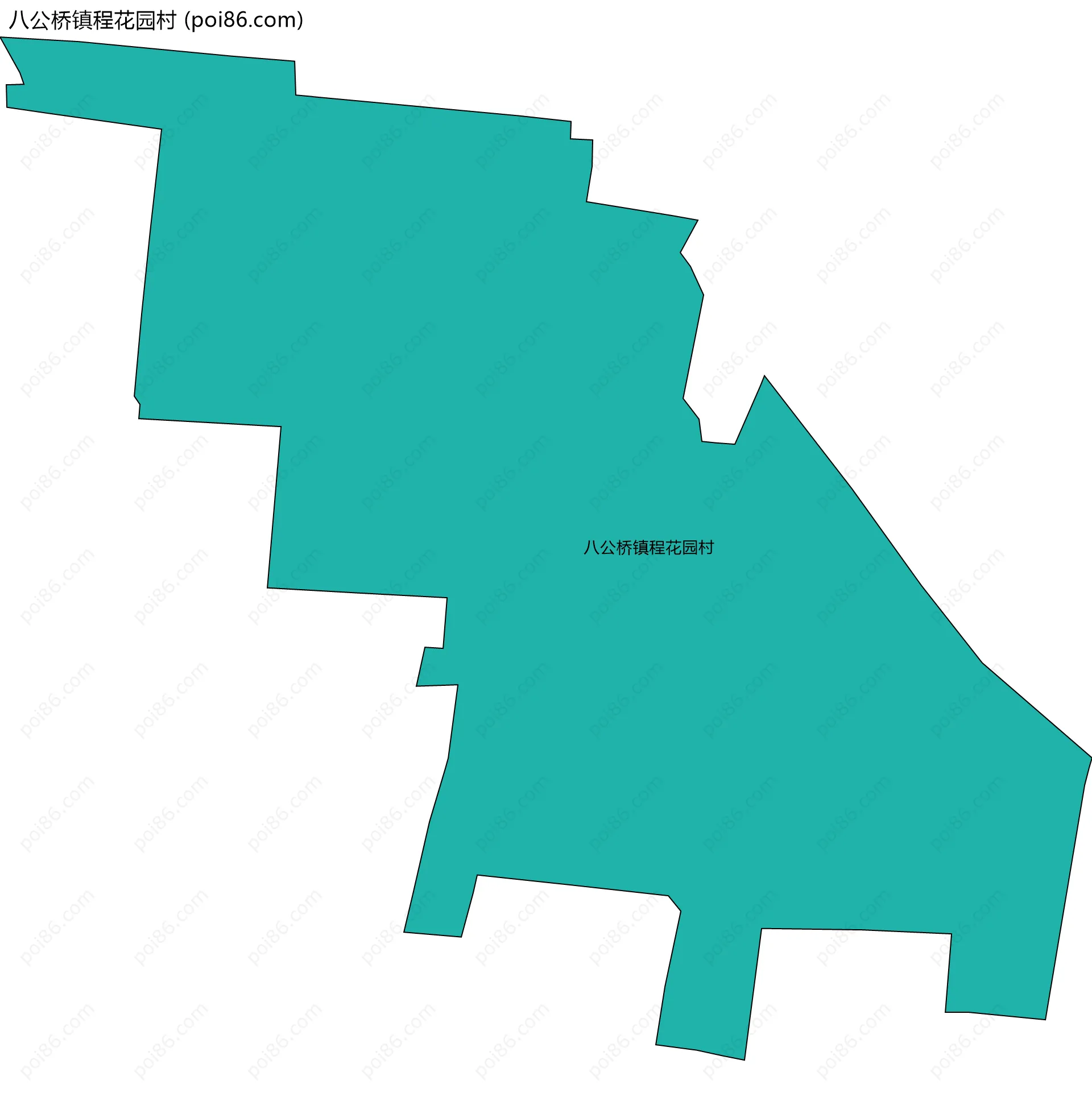 八公桥镇程花园村边界地图