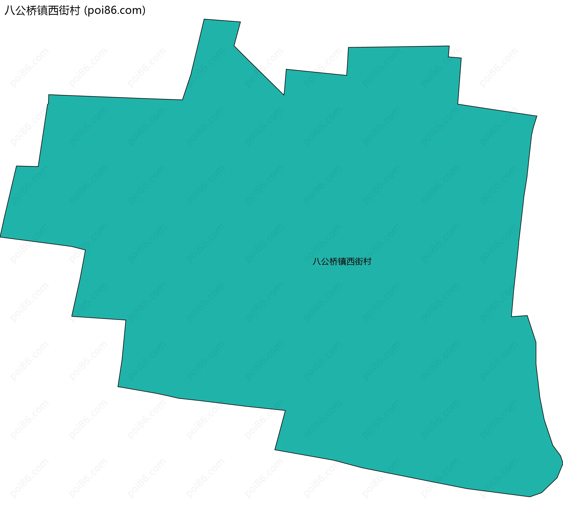 八公桥镇西街村边界地图