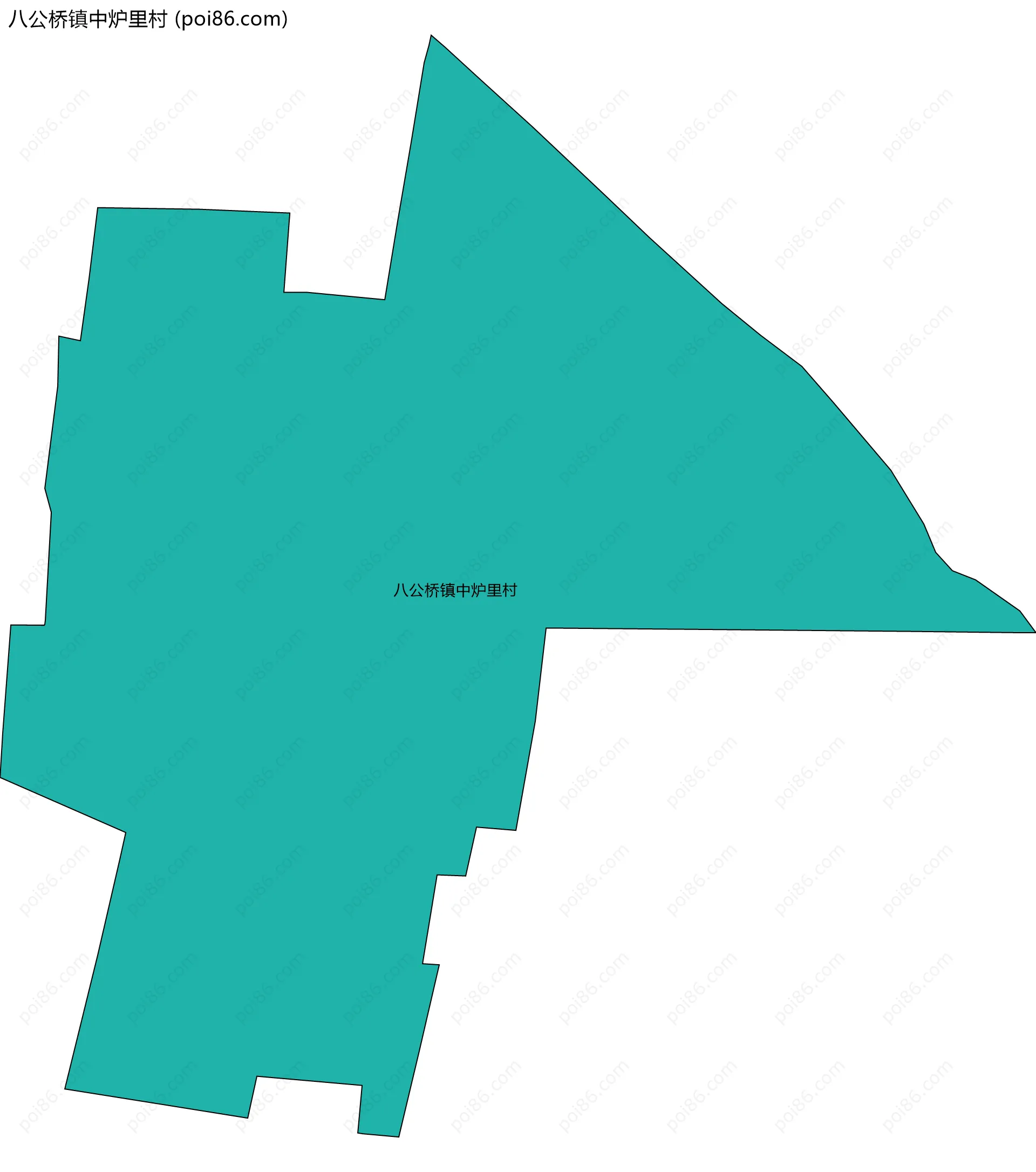 八公桥镇中炉里村边界地图