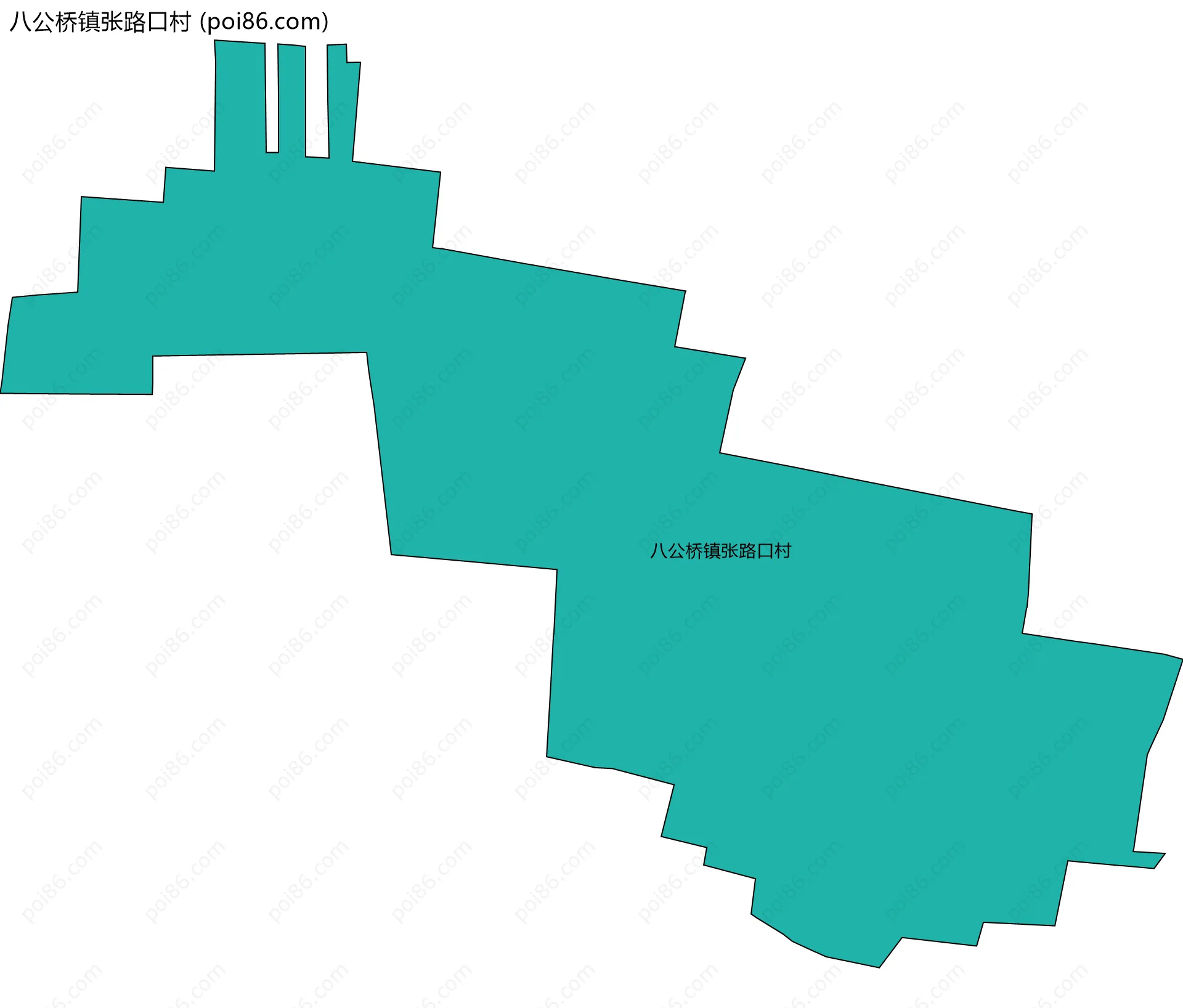 八公桥镇张路口村边界地图