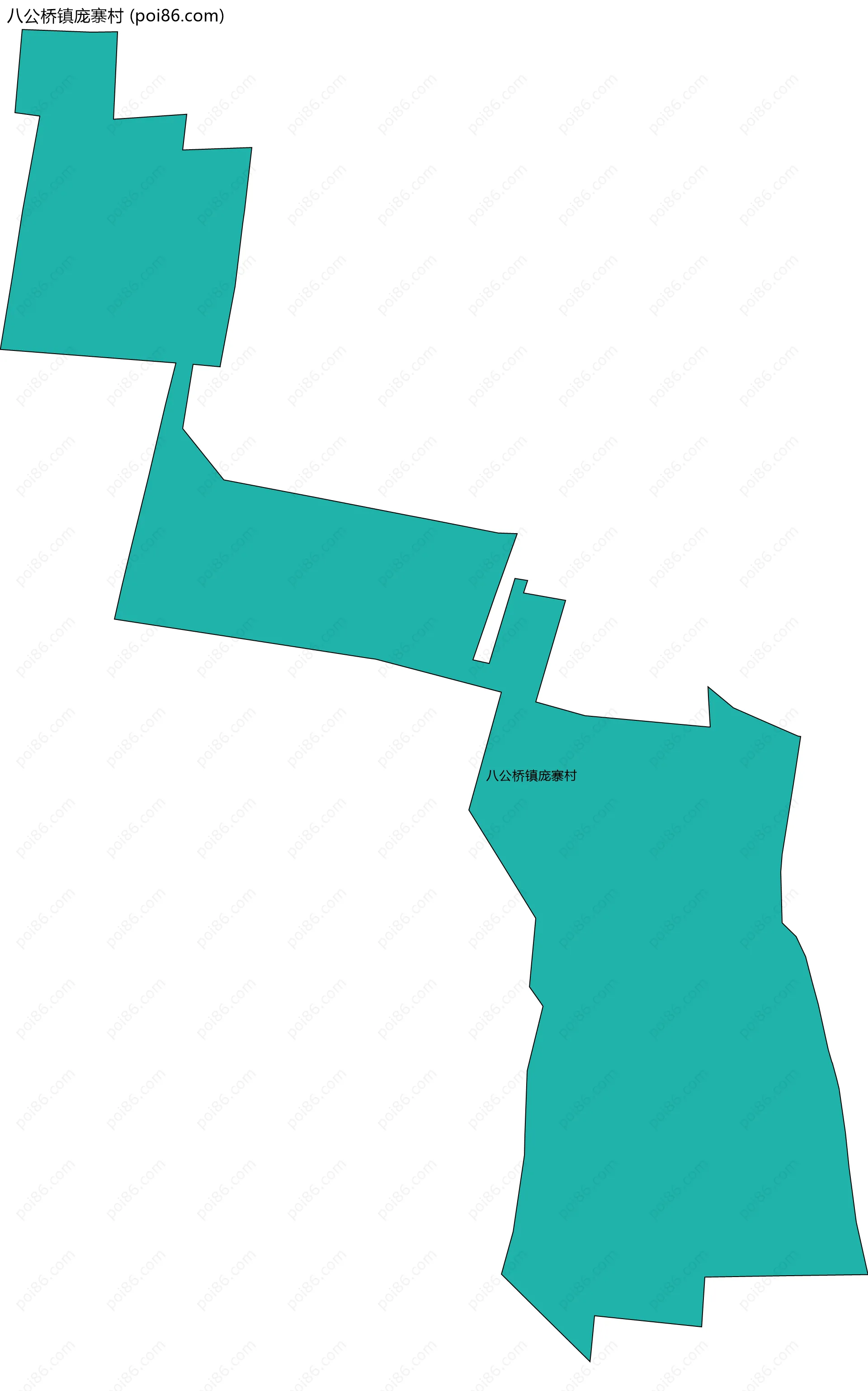 八公桥镇庞寨村边界地图