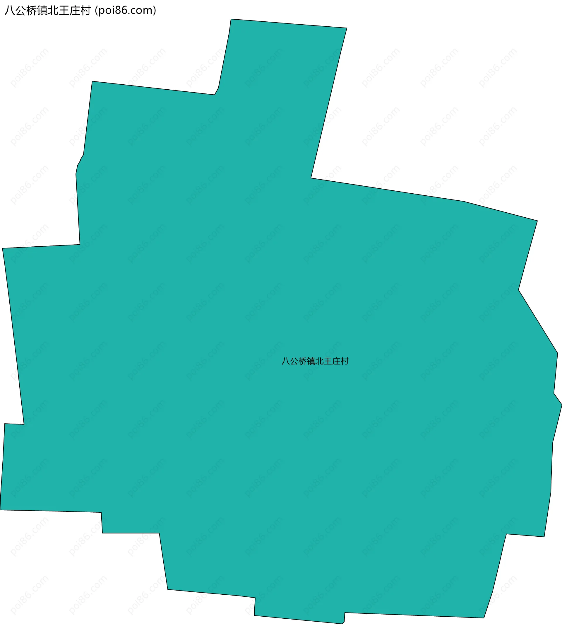八公桥镇北王庄村边界地图