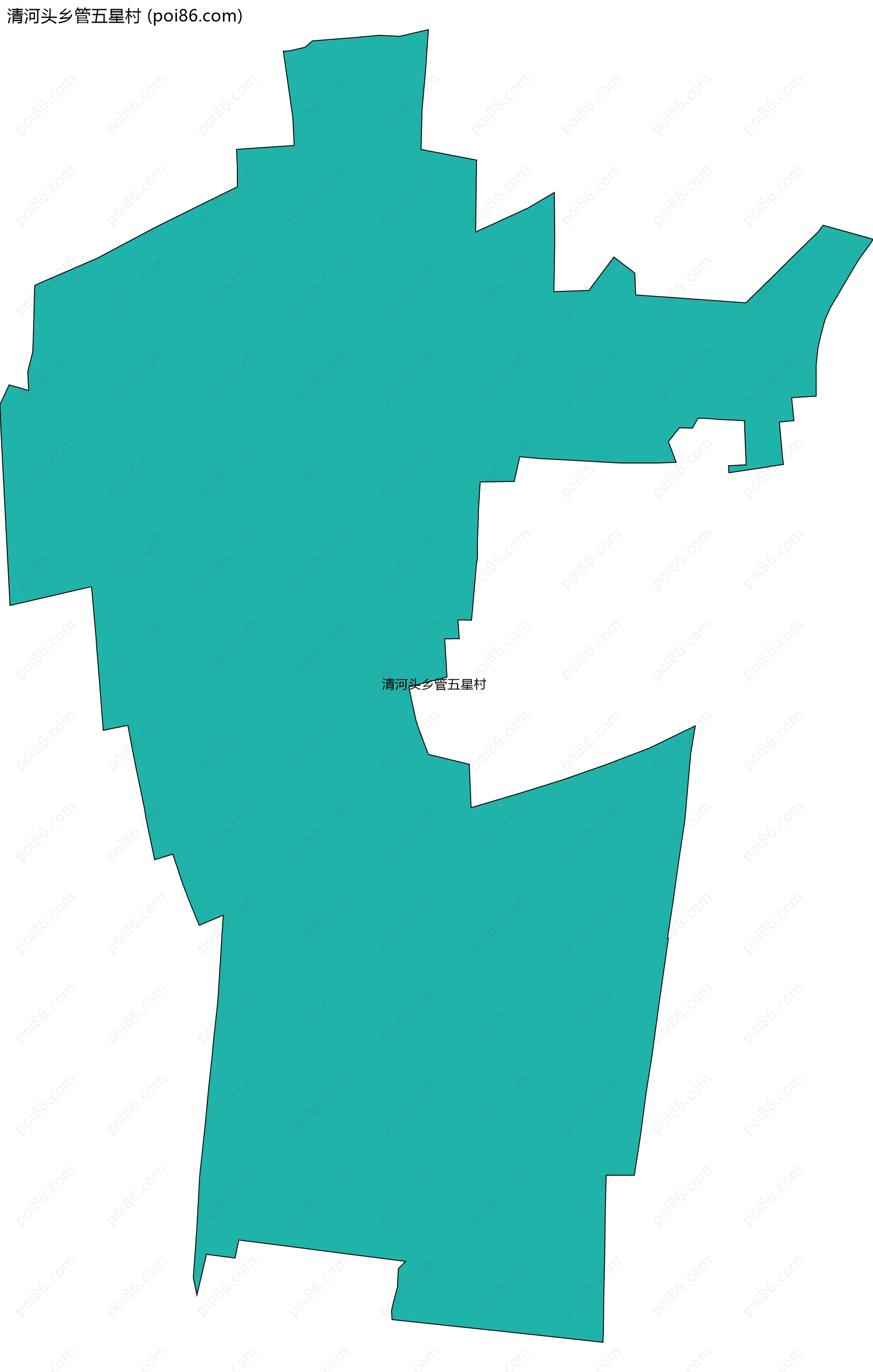 清河头乡管五星村边界地图