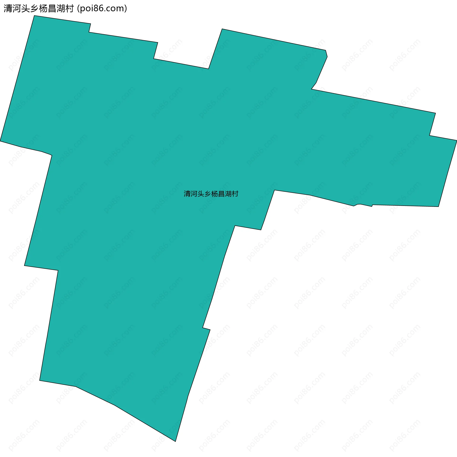 清河头乡杨昌湖村边界地图