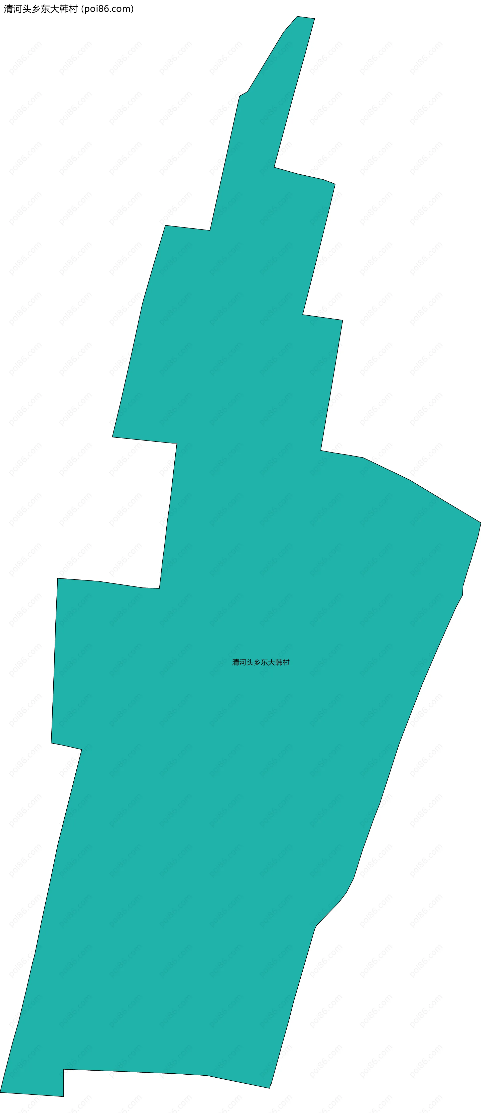 清河头乡东大韩村边界地图