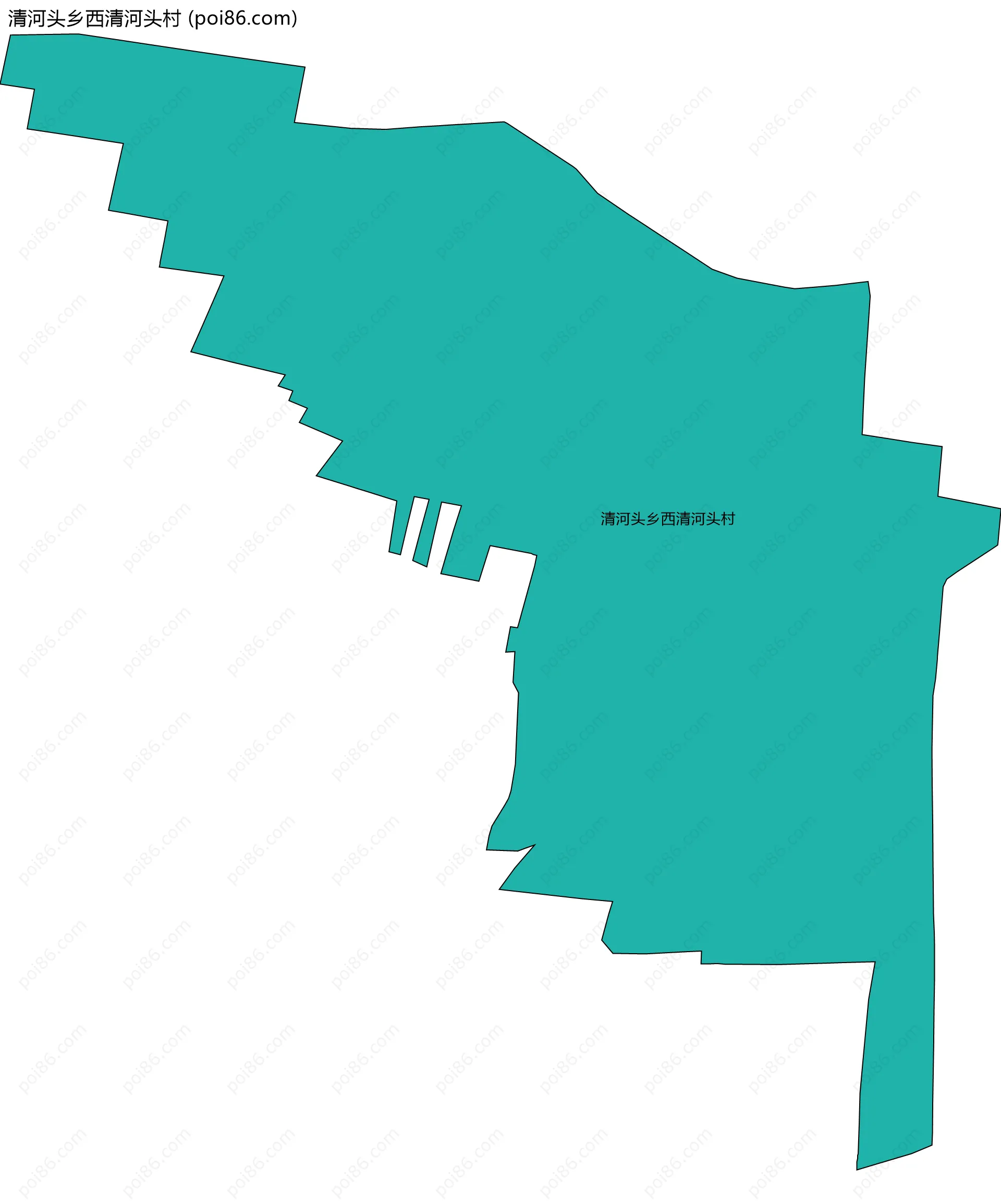 清河头乡西清河头村边界地图
