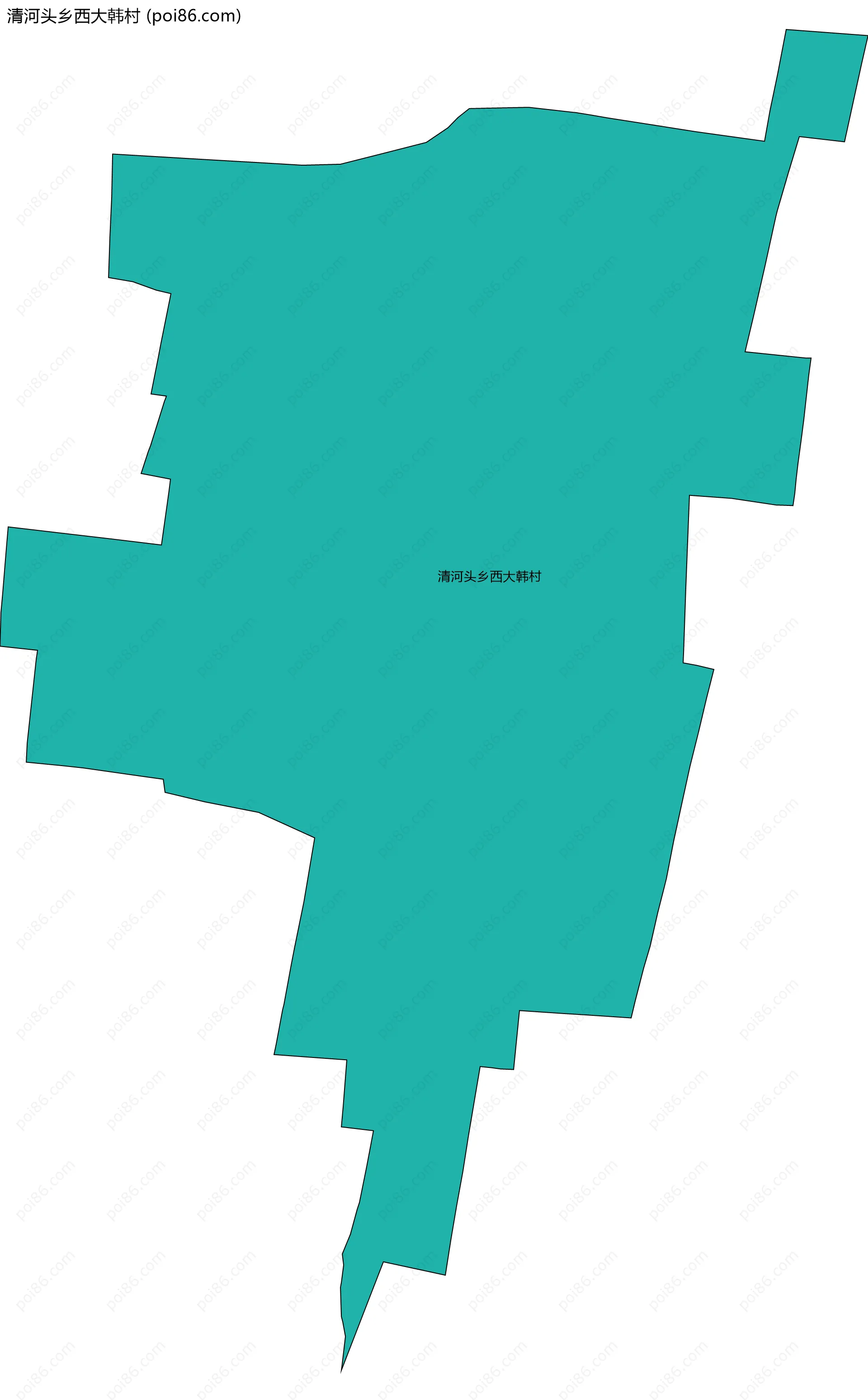 清河头乡西大韩村边界地图