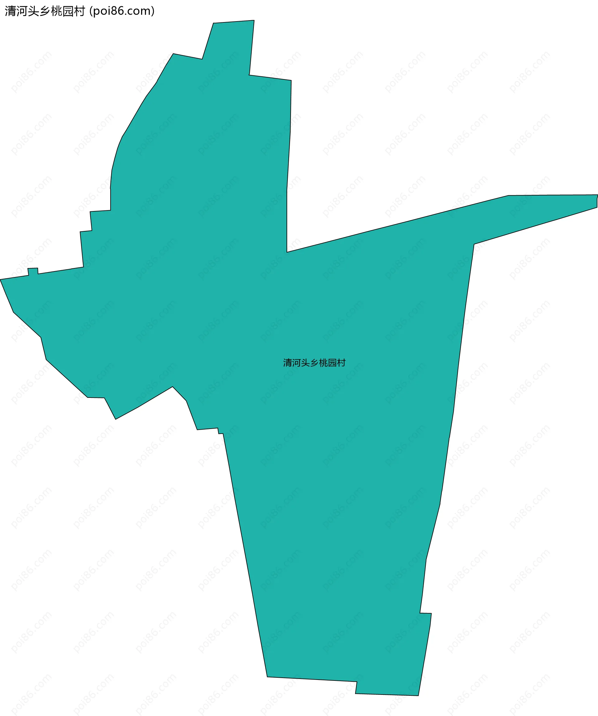 清河头乡桃园村边界地图