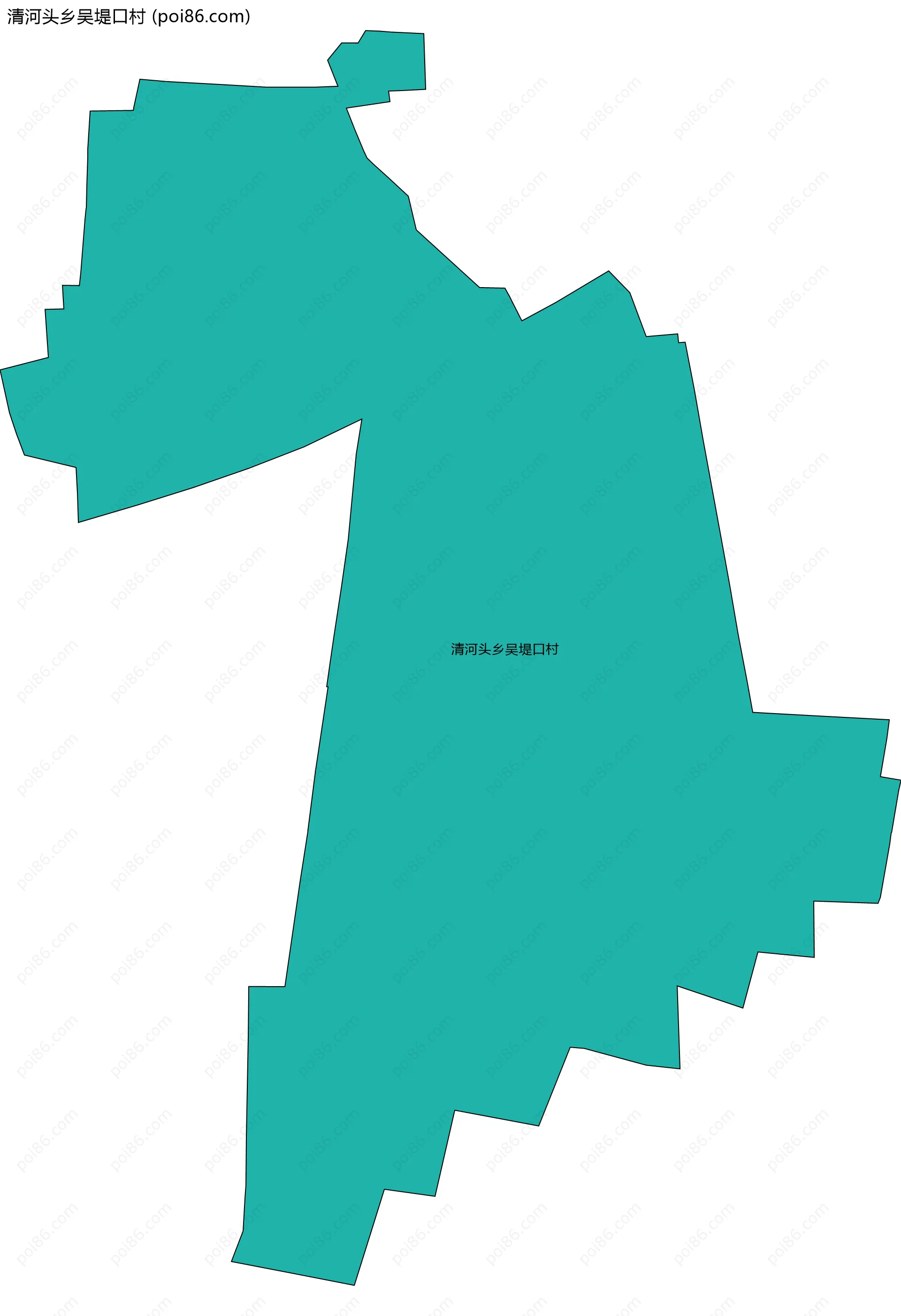 清河头乡吴堤口村边界地图