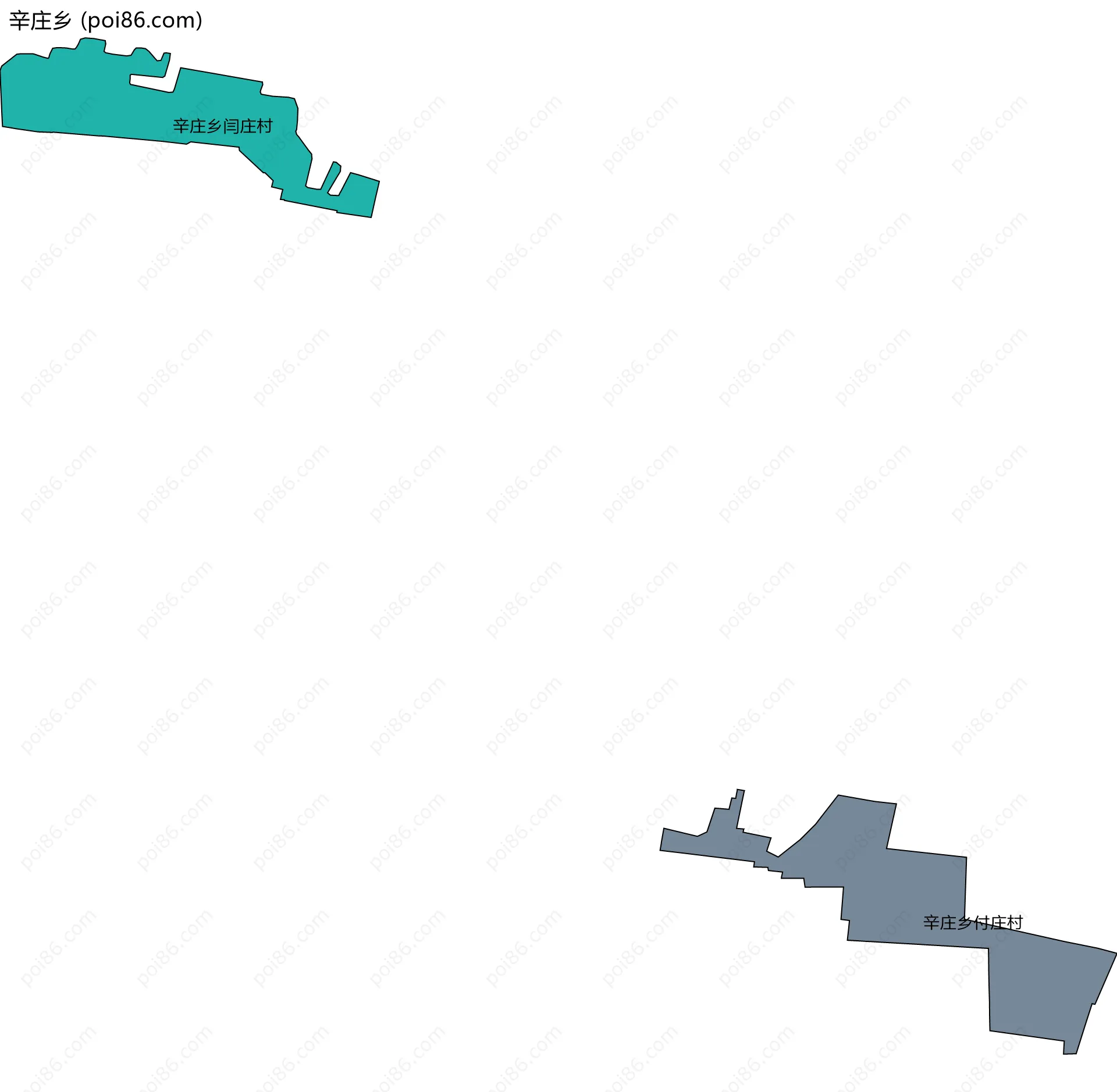 辛庄乡边界地图(五级行政区划)