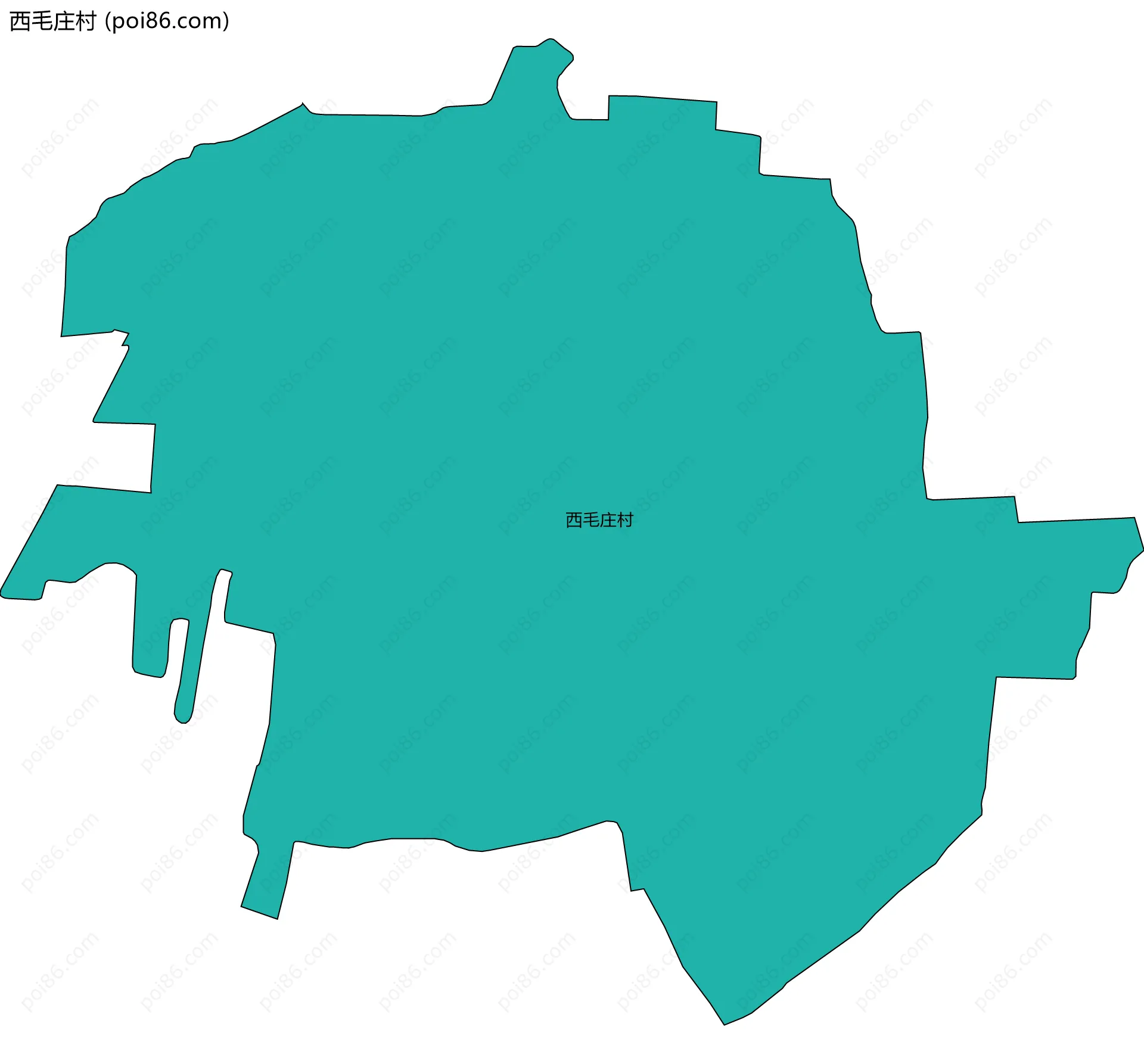 西毛庄村边界地图