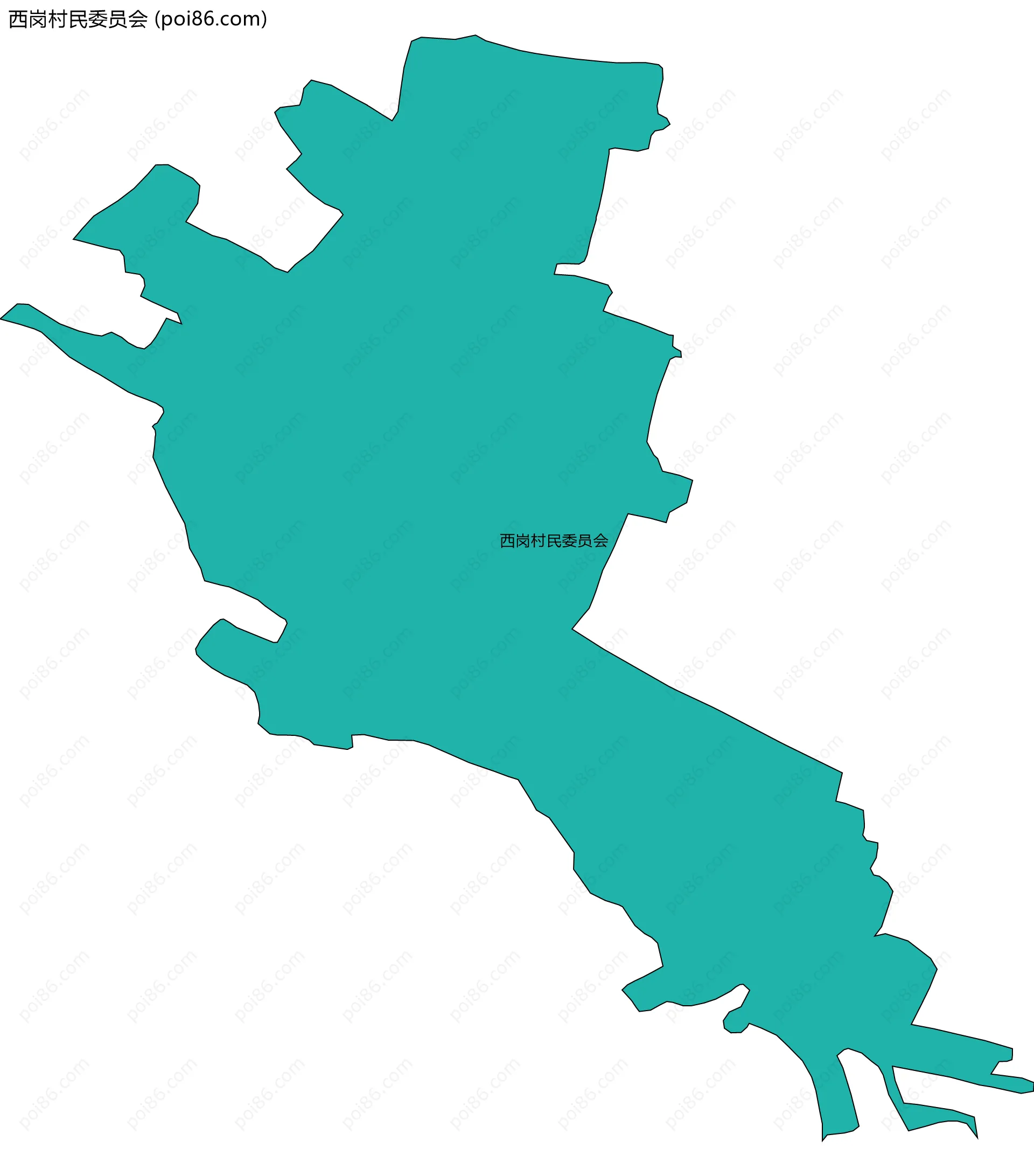 西岗村民委员会边界地图