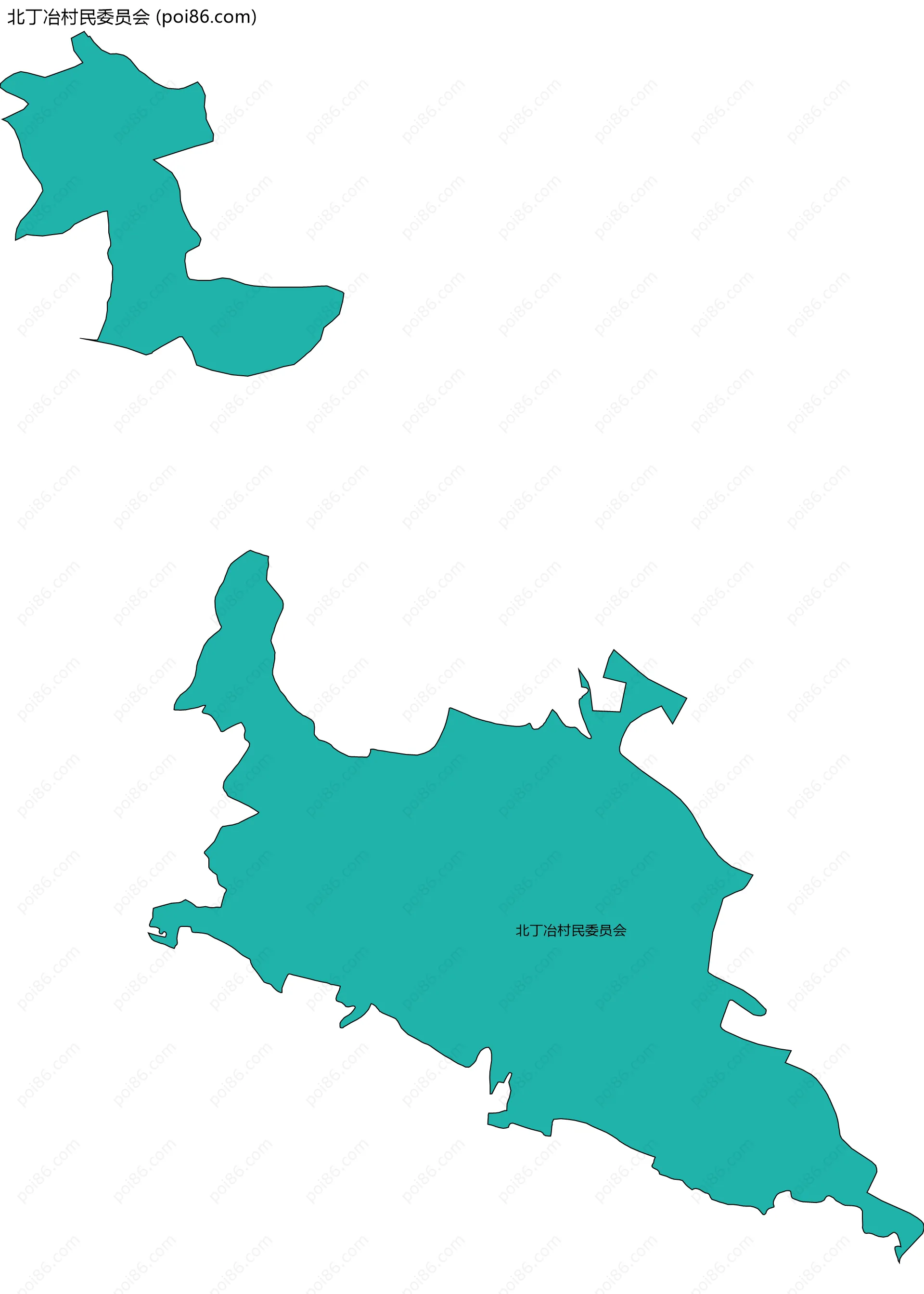 北丁冶村民委员会边界地图