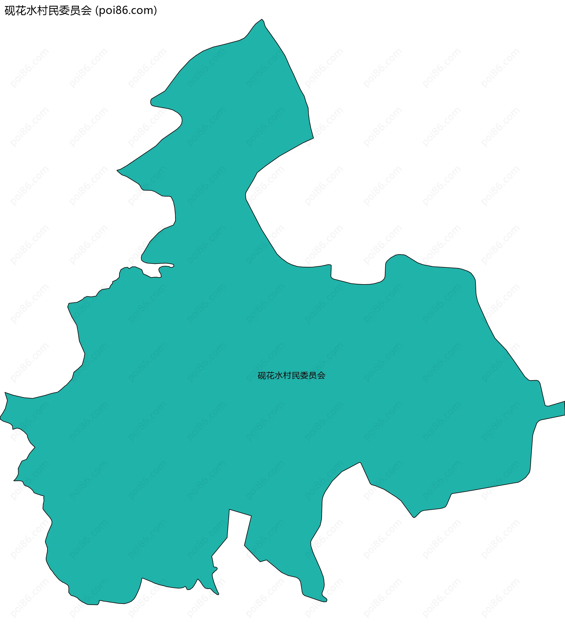 砚花水村民委员会边界地图