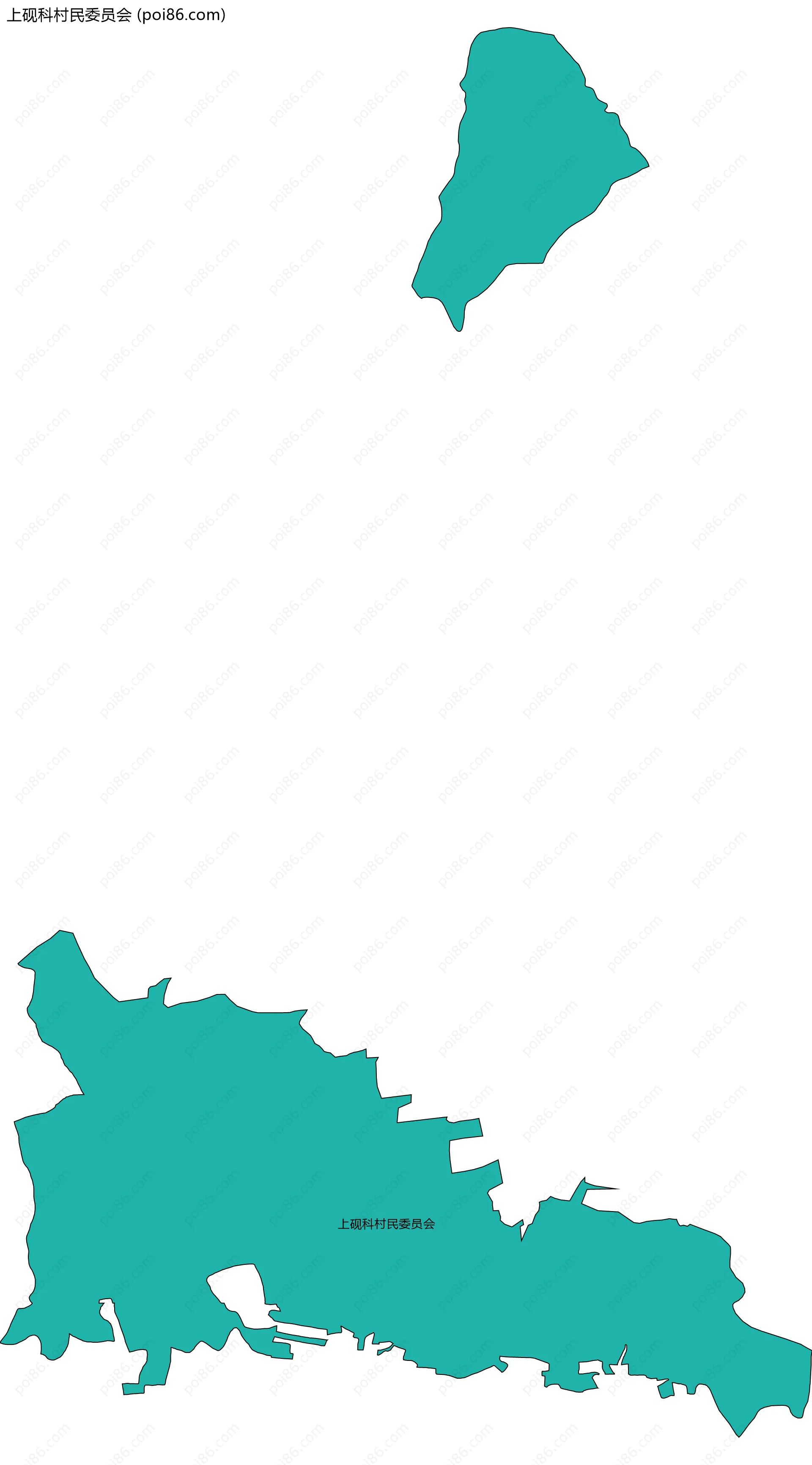 上砚科村民委员会边界地图