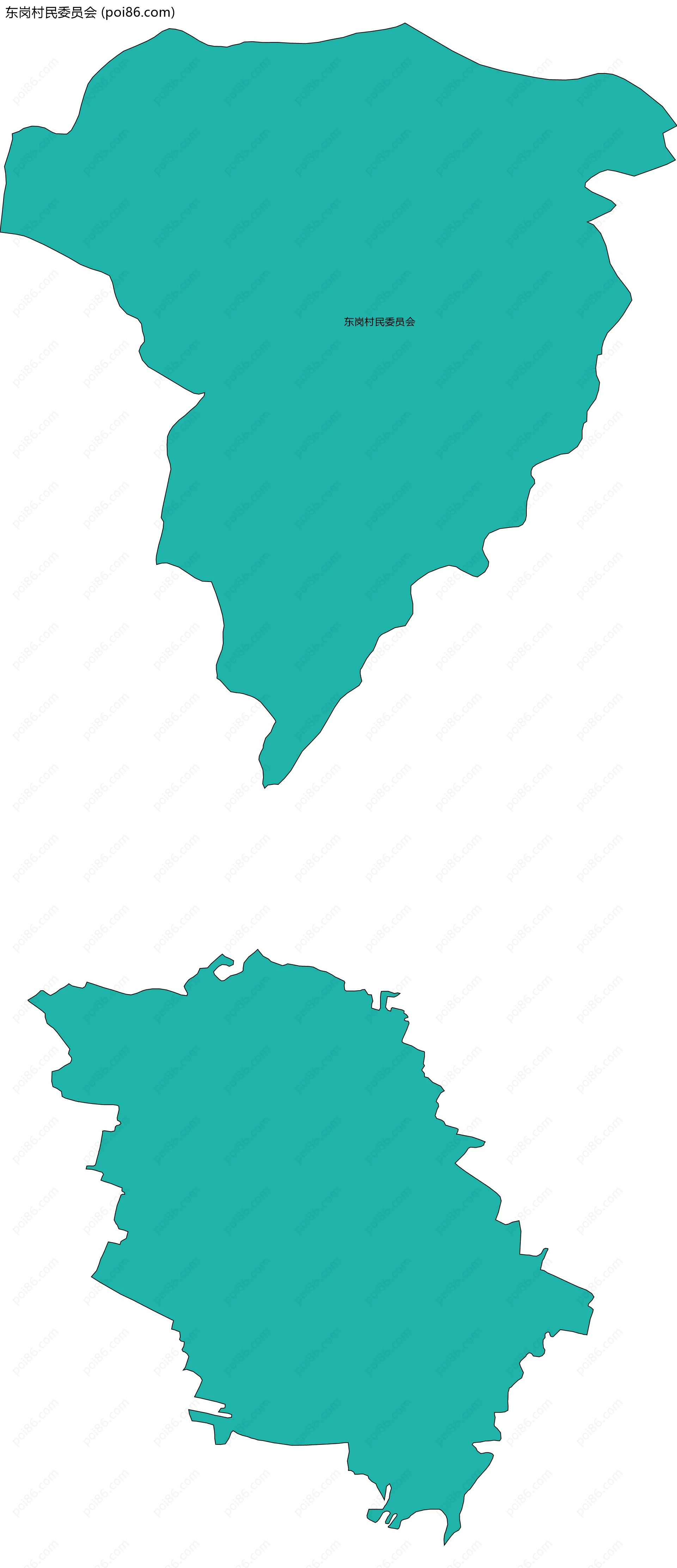 东岗村民委员会边界地图