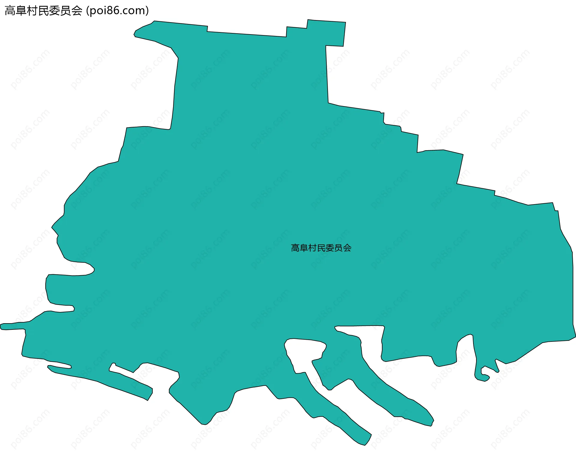 高阜村民委员会边界地图