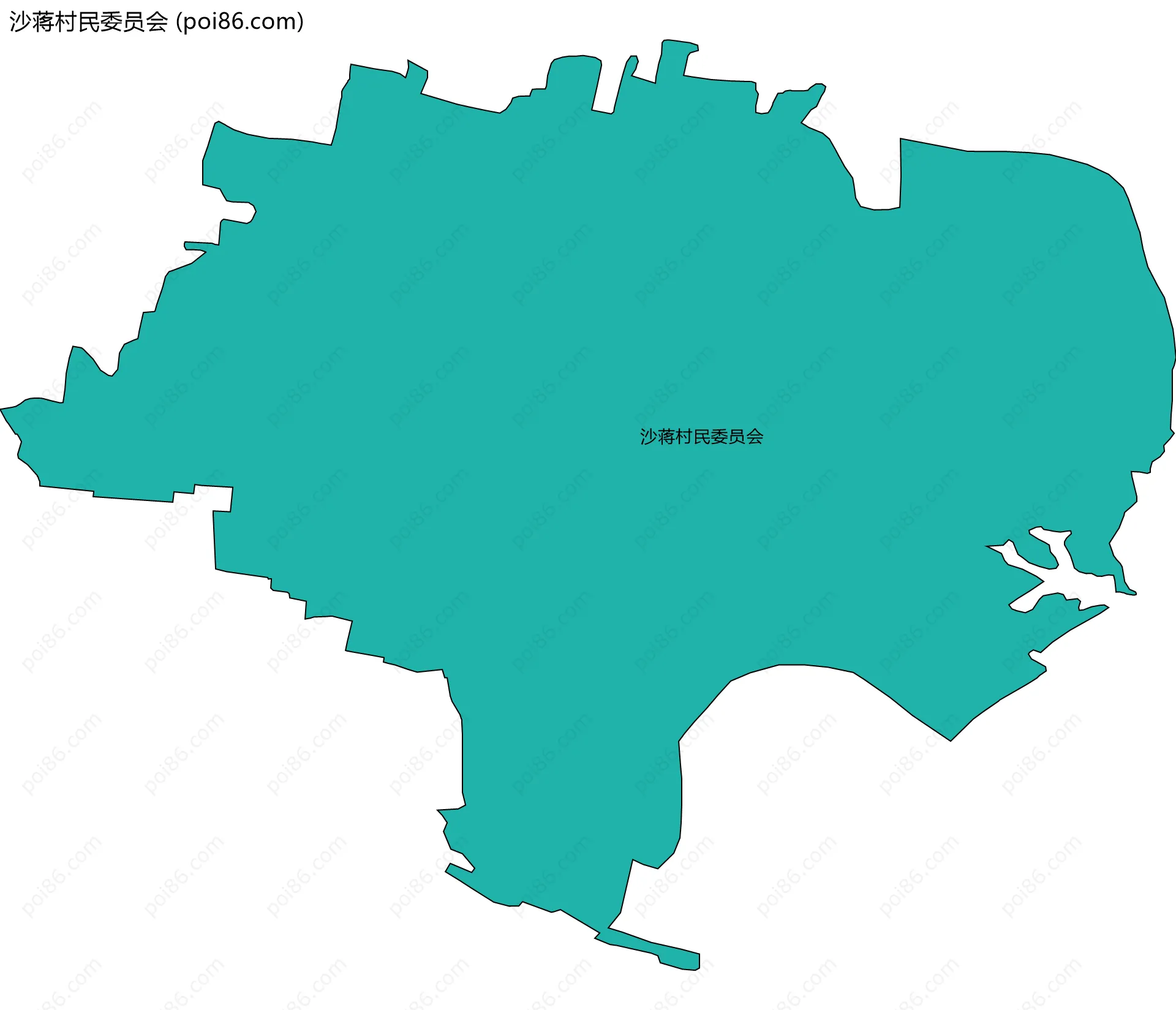 沙蒋村民委员会边界地图