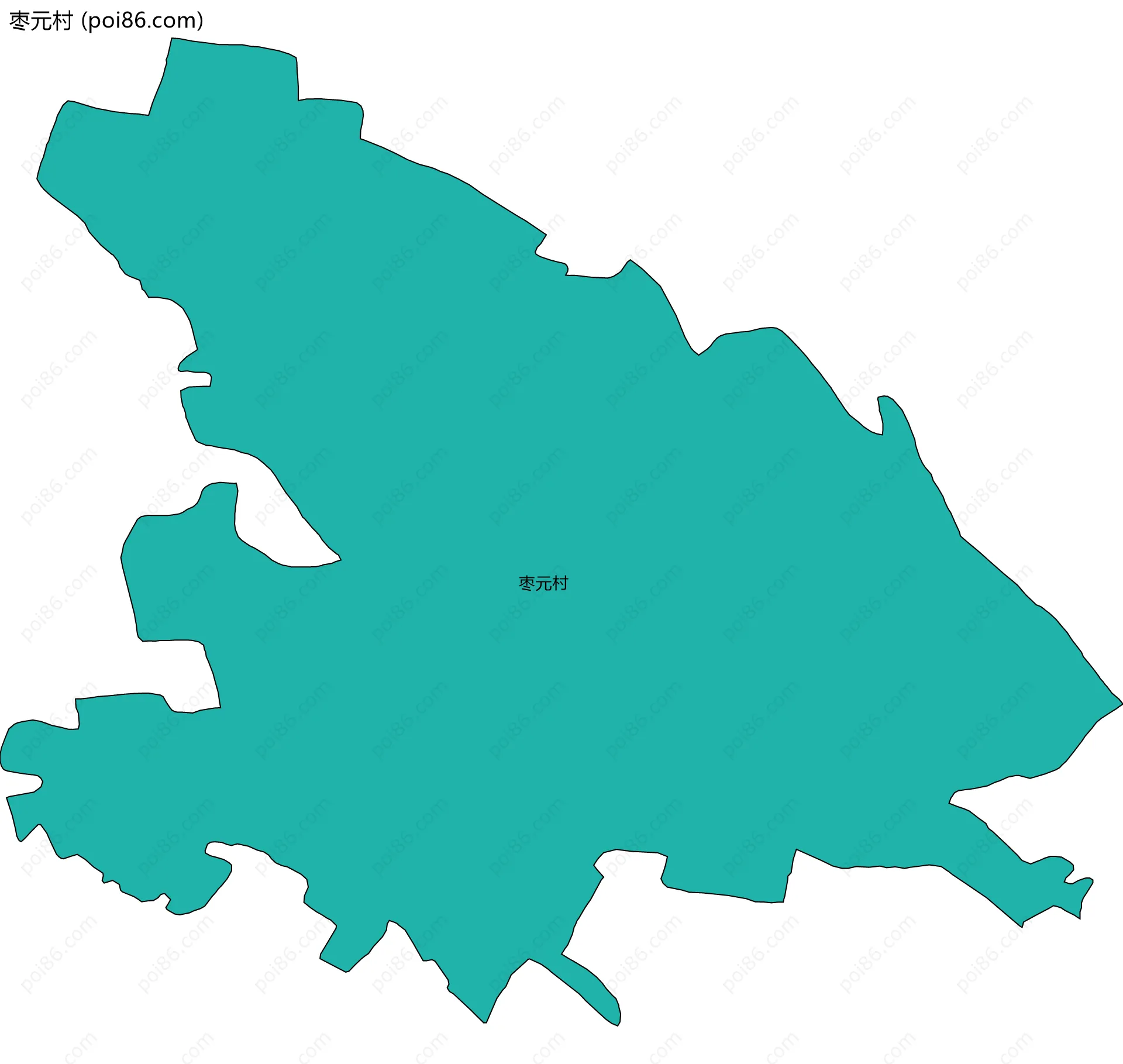 枣元村边界地图