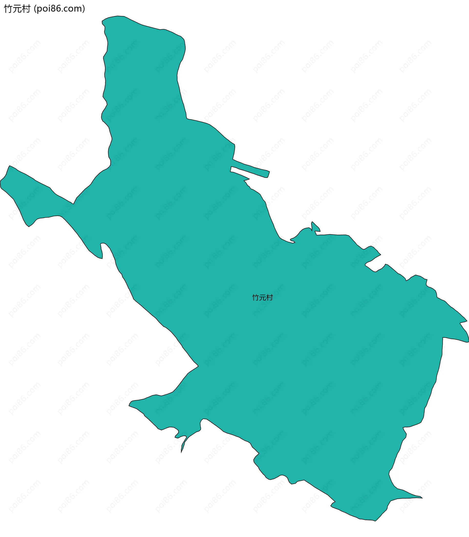 竹元村边界地图