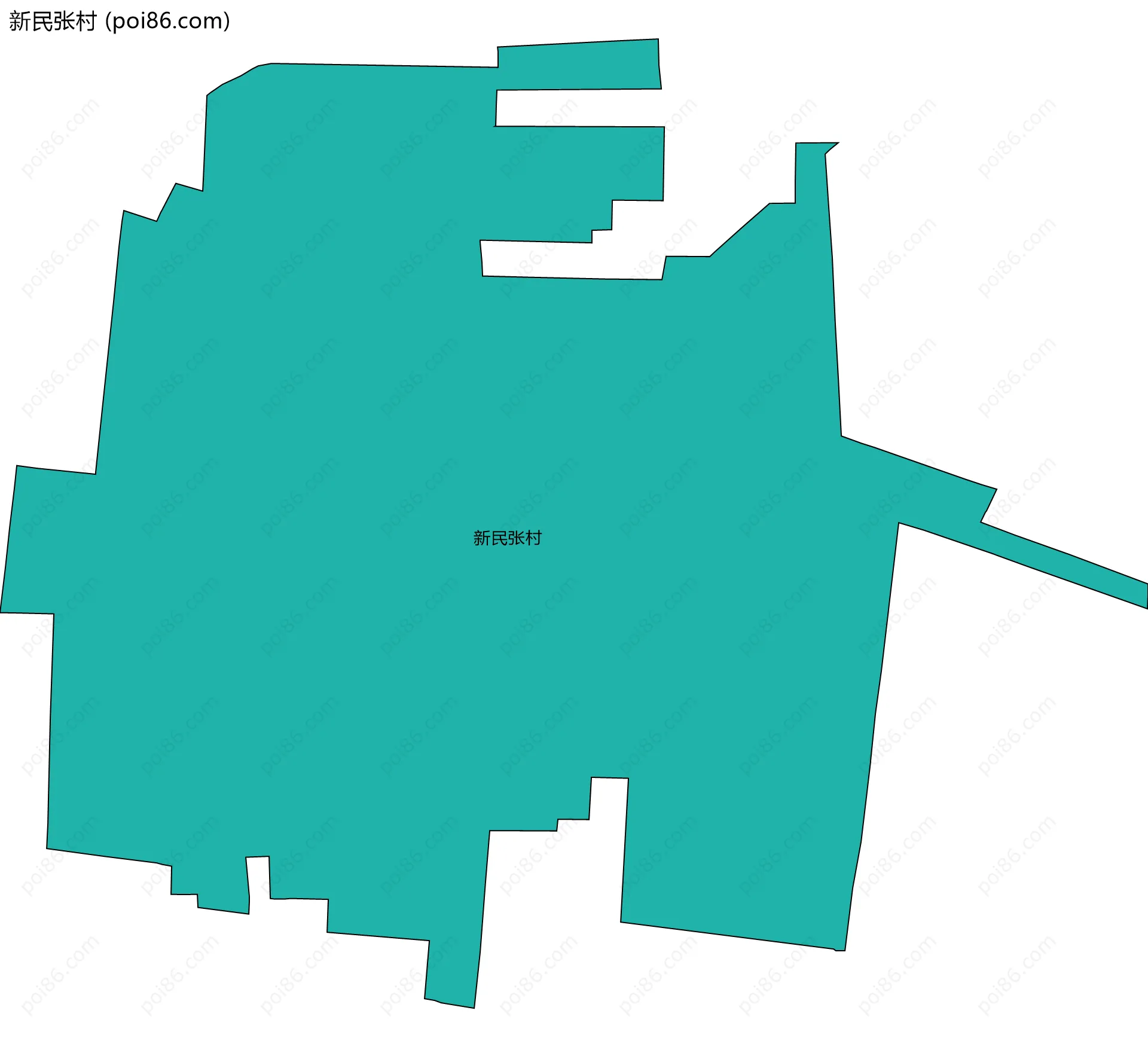 新民张村边界地图
