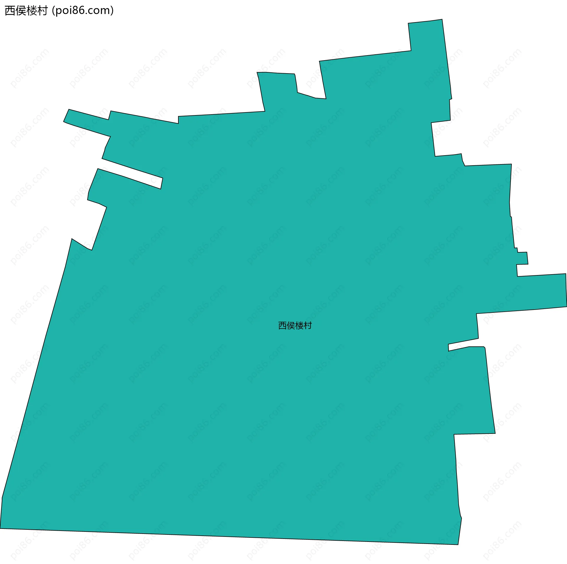 西侯楼村边界地图