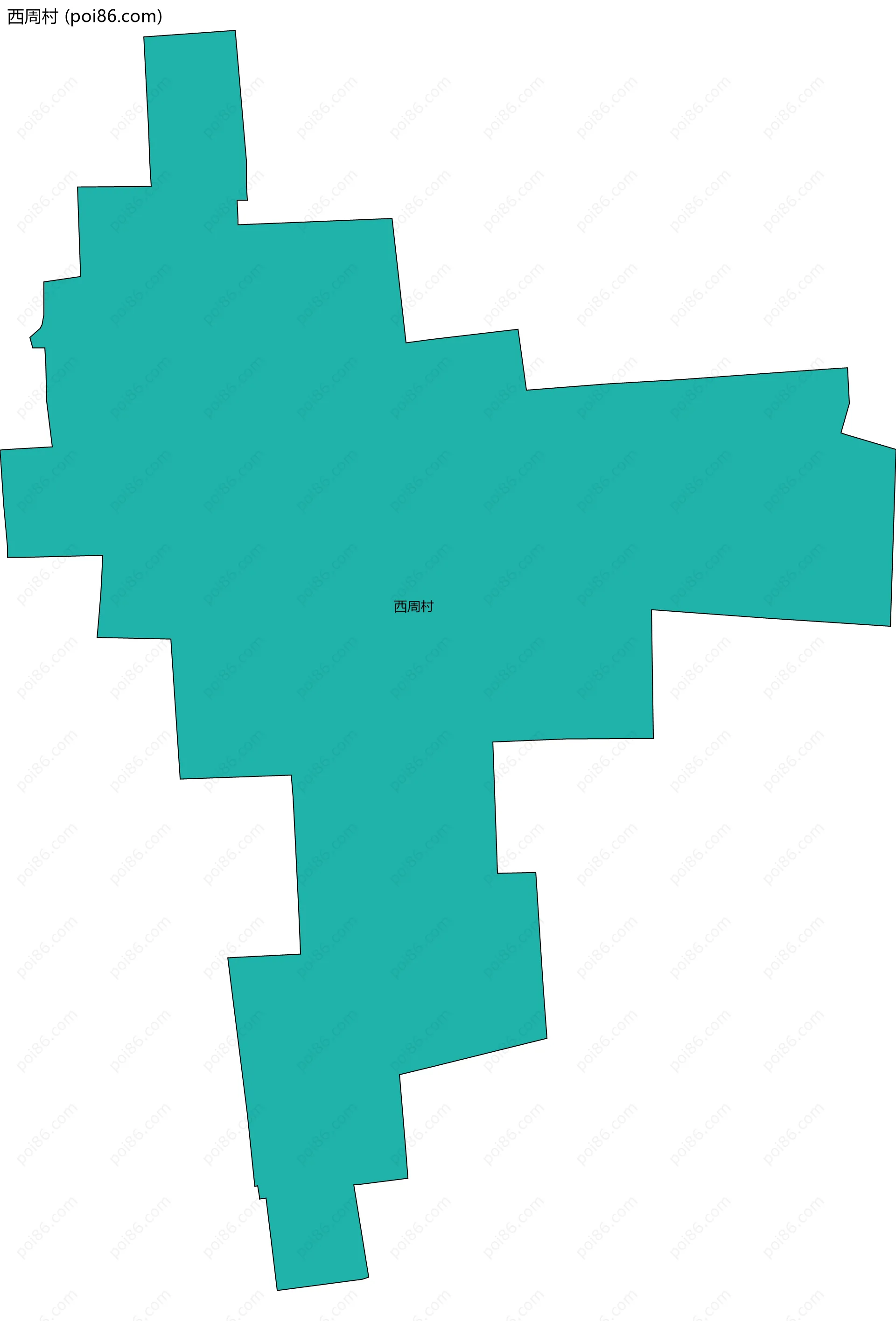 西周村边界地图